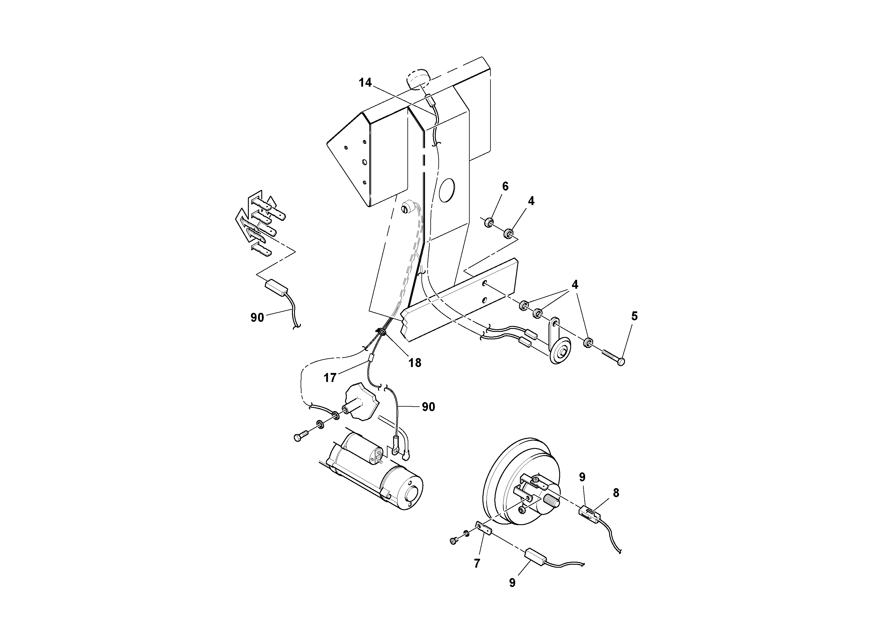 Схема запчастей Volvo SD100C S/N 198060 - - 47389 Cab Installation 