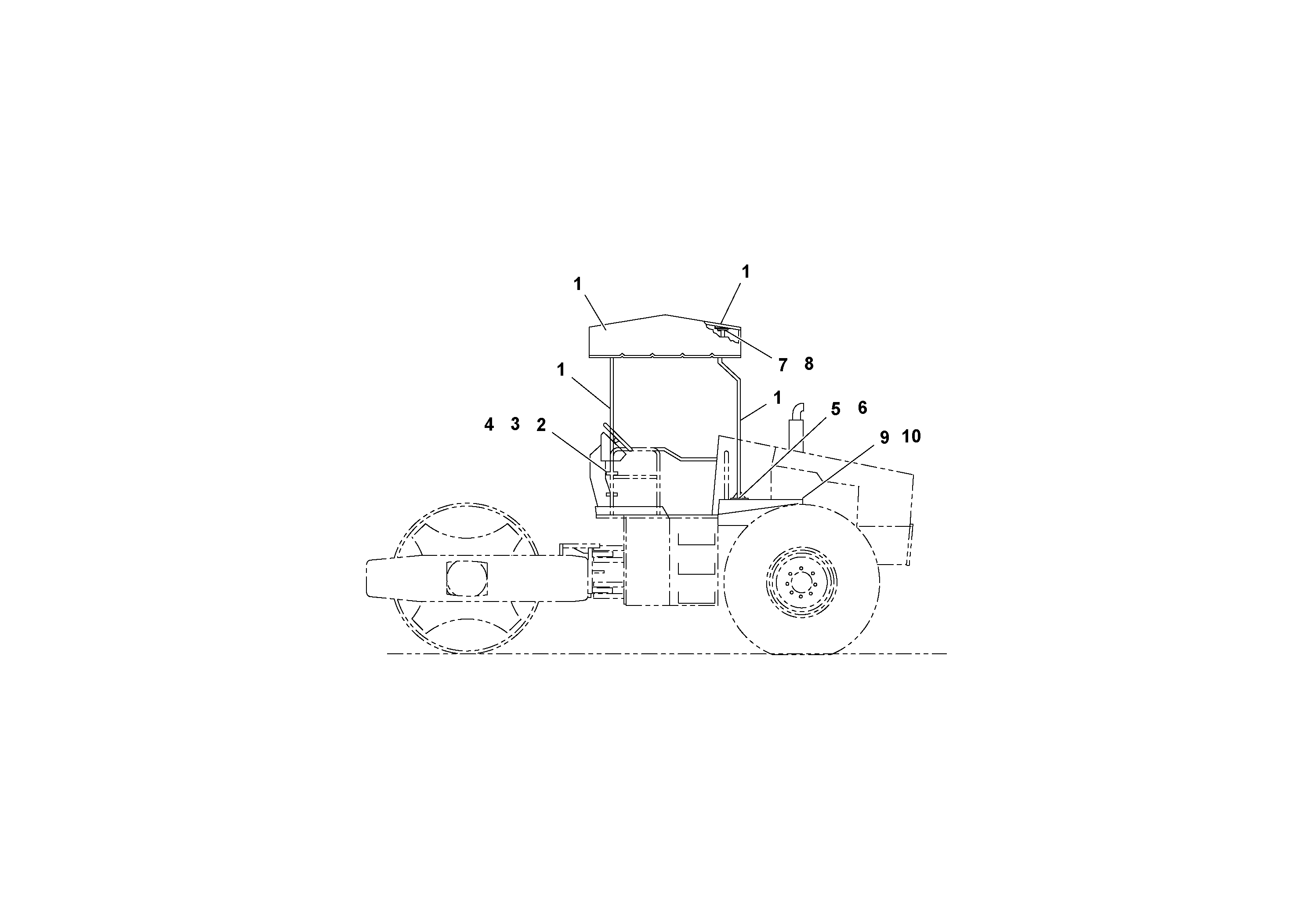 Схема запчастей Volvo SD100C S/N 198060 - - 70087 Canopy Installation 