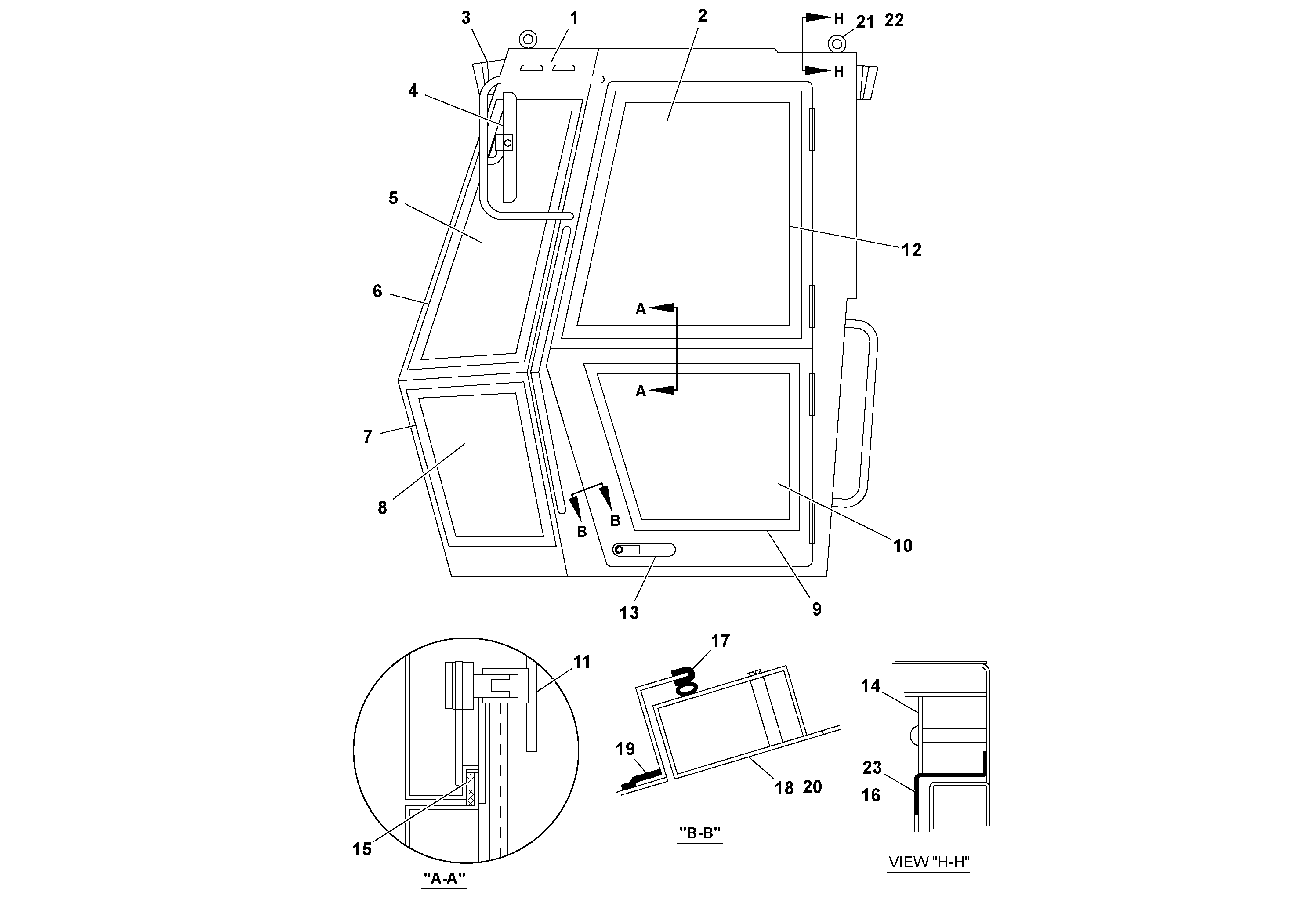 Схема запчастей Volvo SD100C S/N 198060 - - 72176 Cab Assembly 