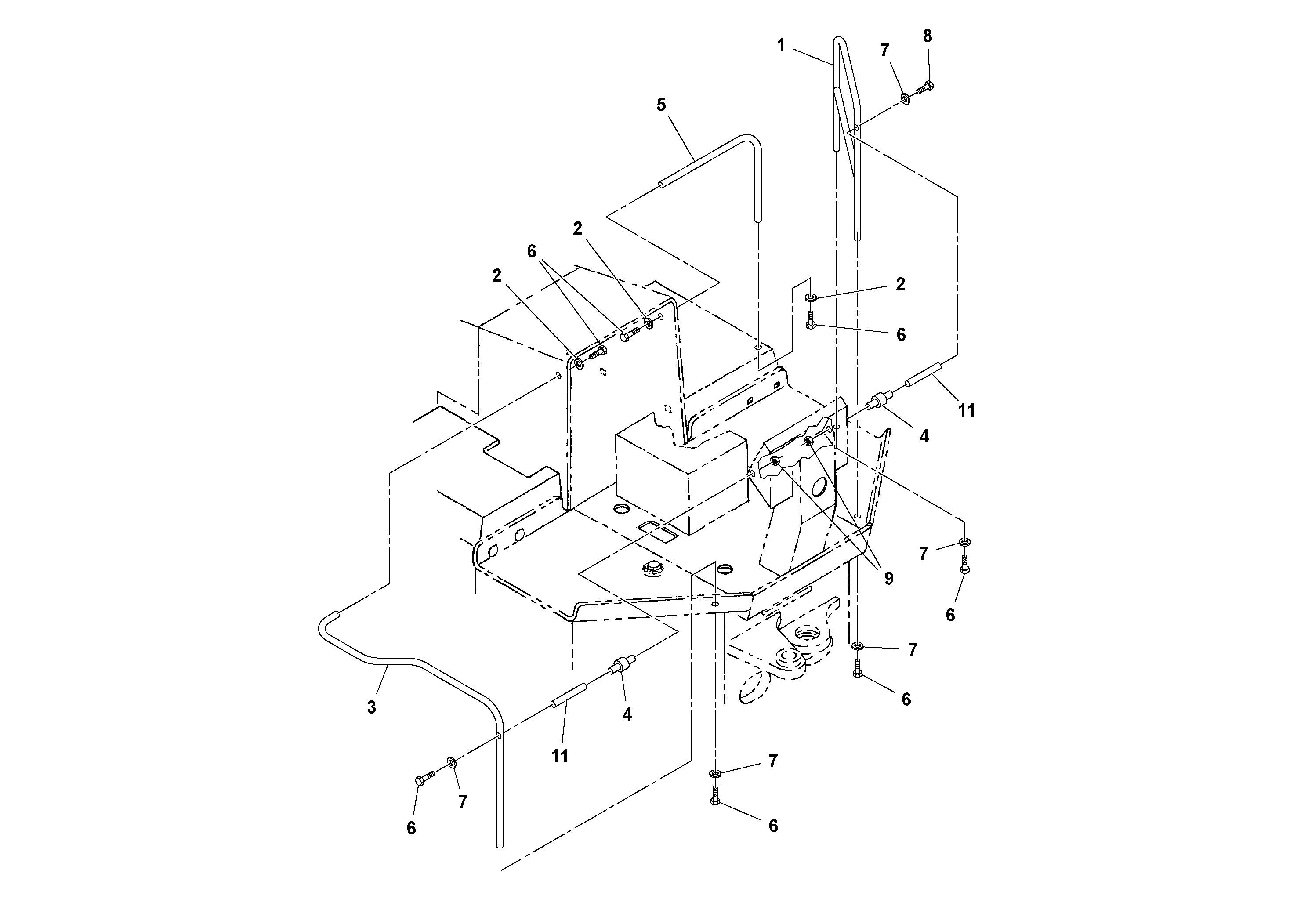 Схема запчастей Volvo SD100C S/N 198060 - - 96381 Railing Installation 