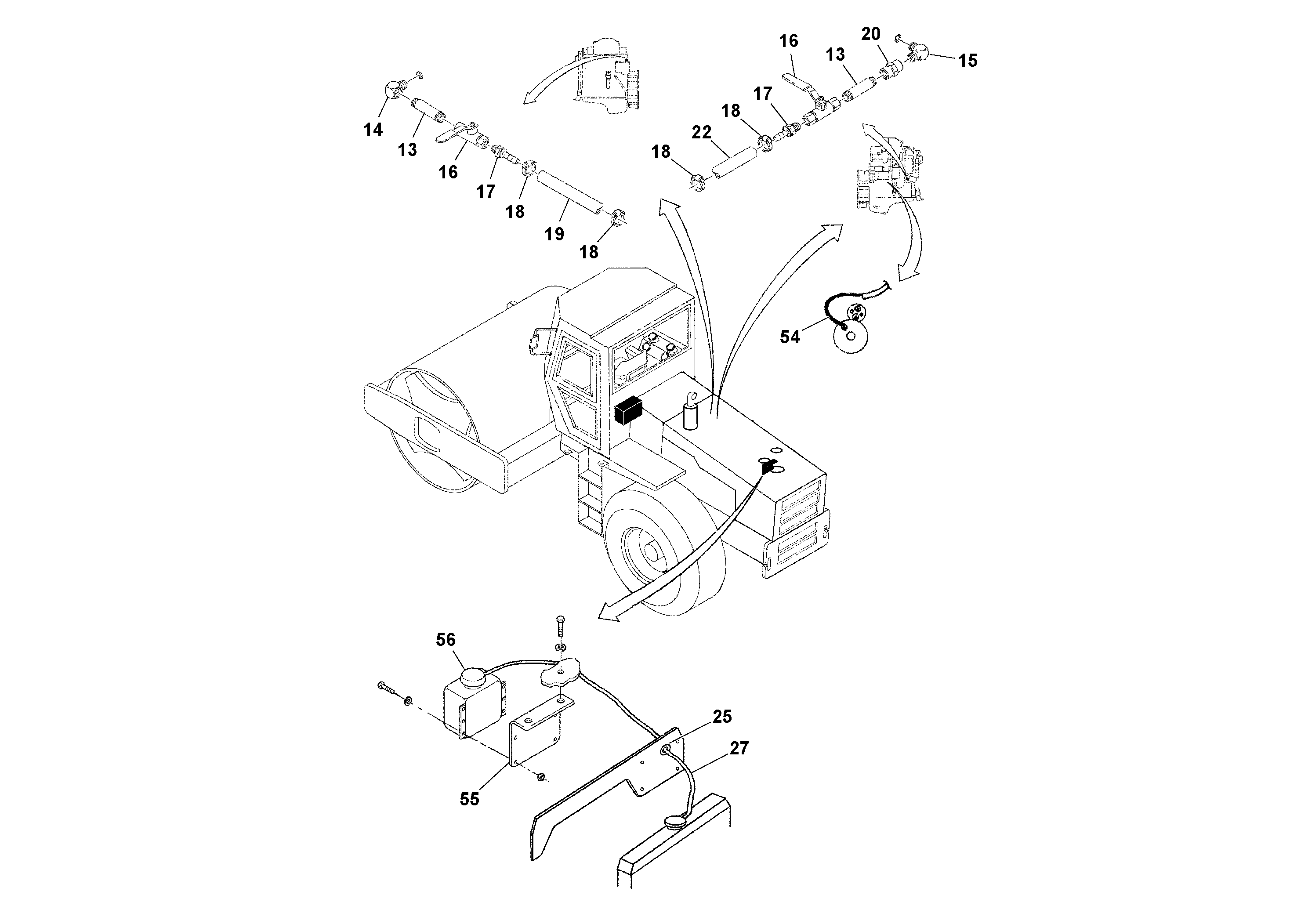 Схема запчастей Volvo SD100C S/N 198060 - - 51243 Cab Heater and A/C Installation 