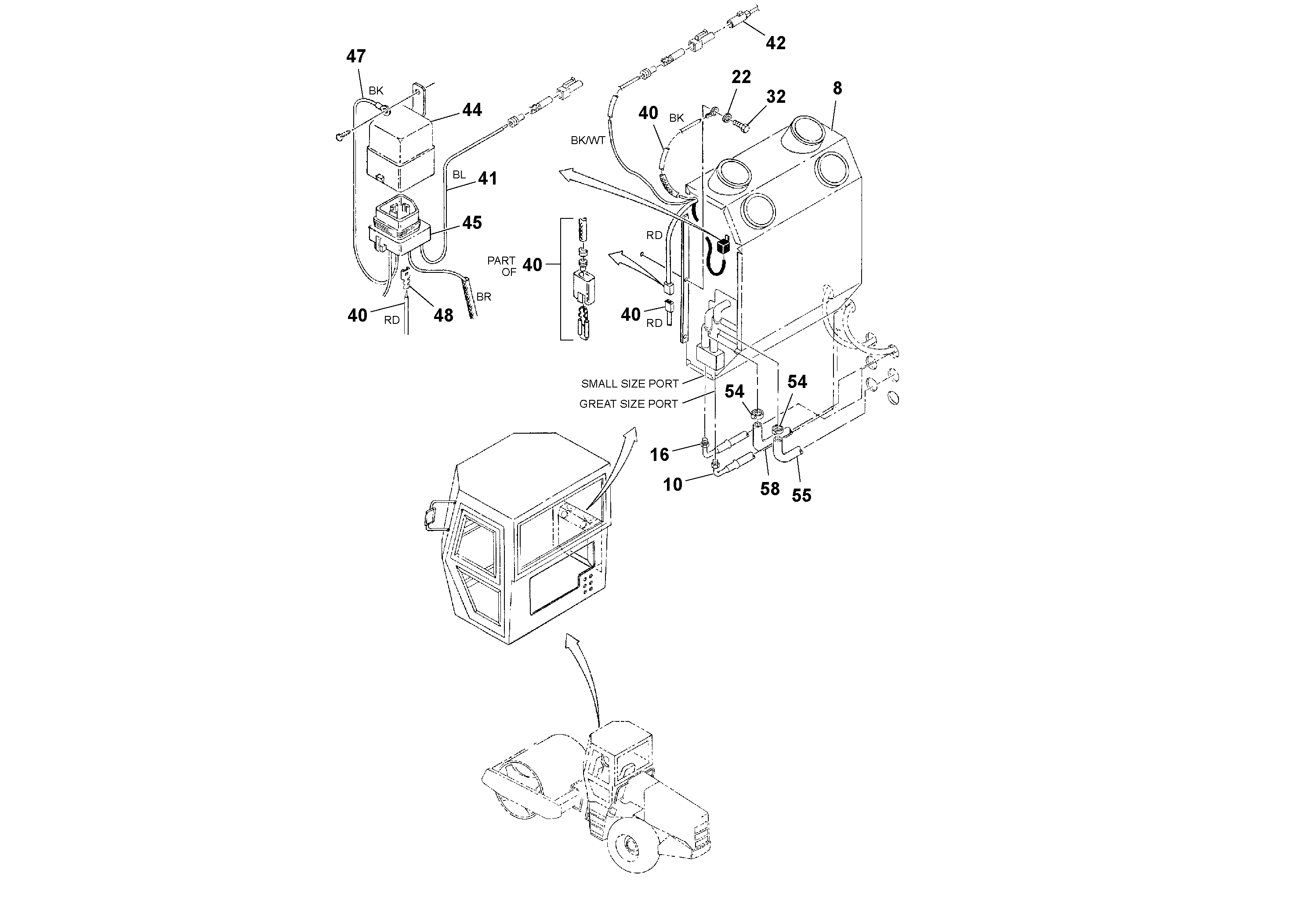 Схема запчастей Volvo SD100C S/N 198060 - - 68394 Cab Heater and A/C Installation 