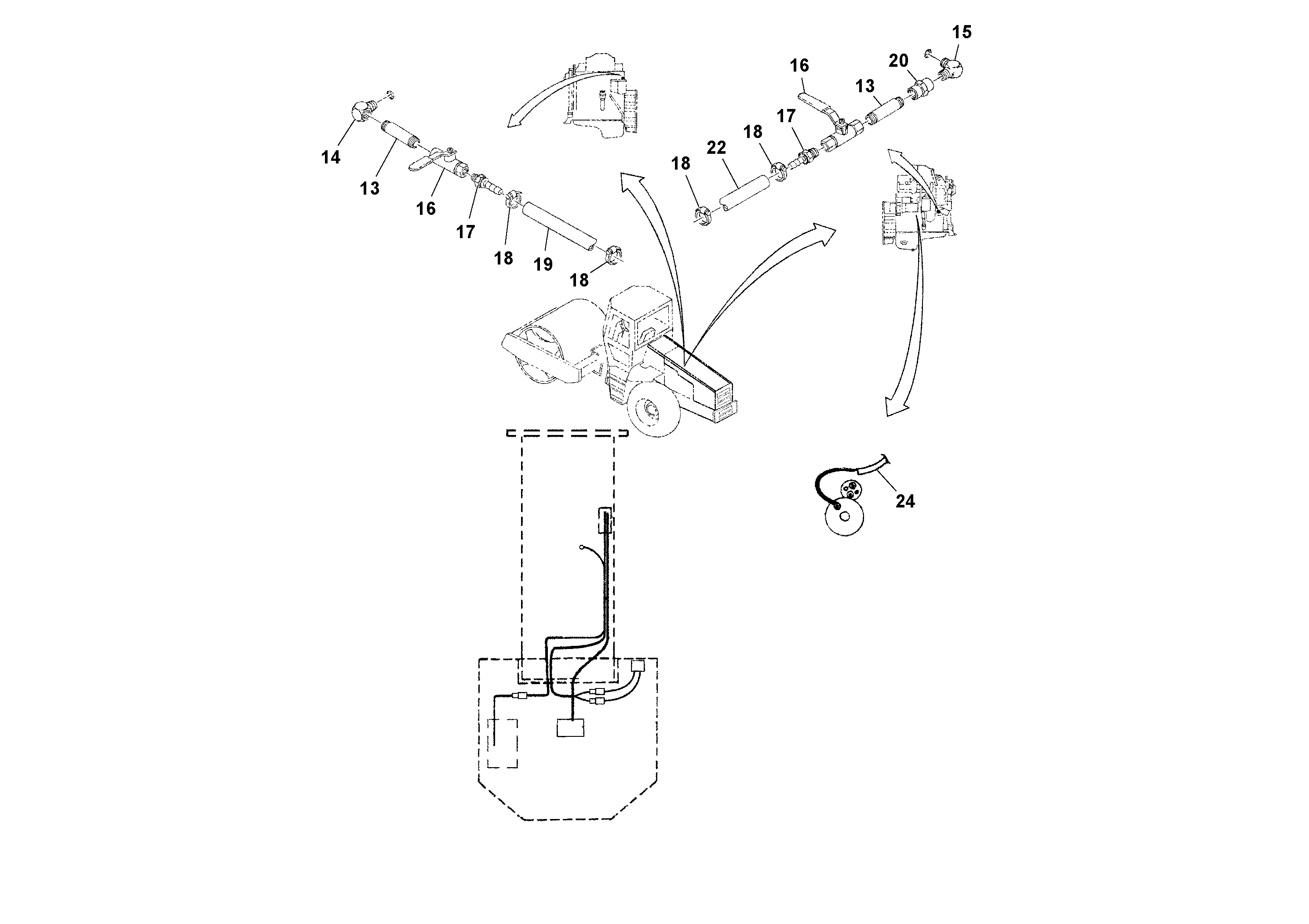 Схема запчастей Volvo SD100C S/N 198060 - - 51250 Cab Heater Installation 