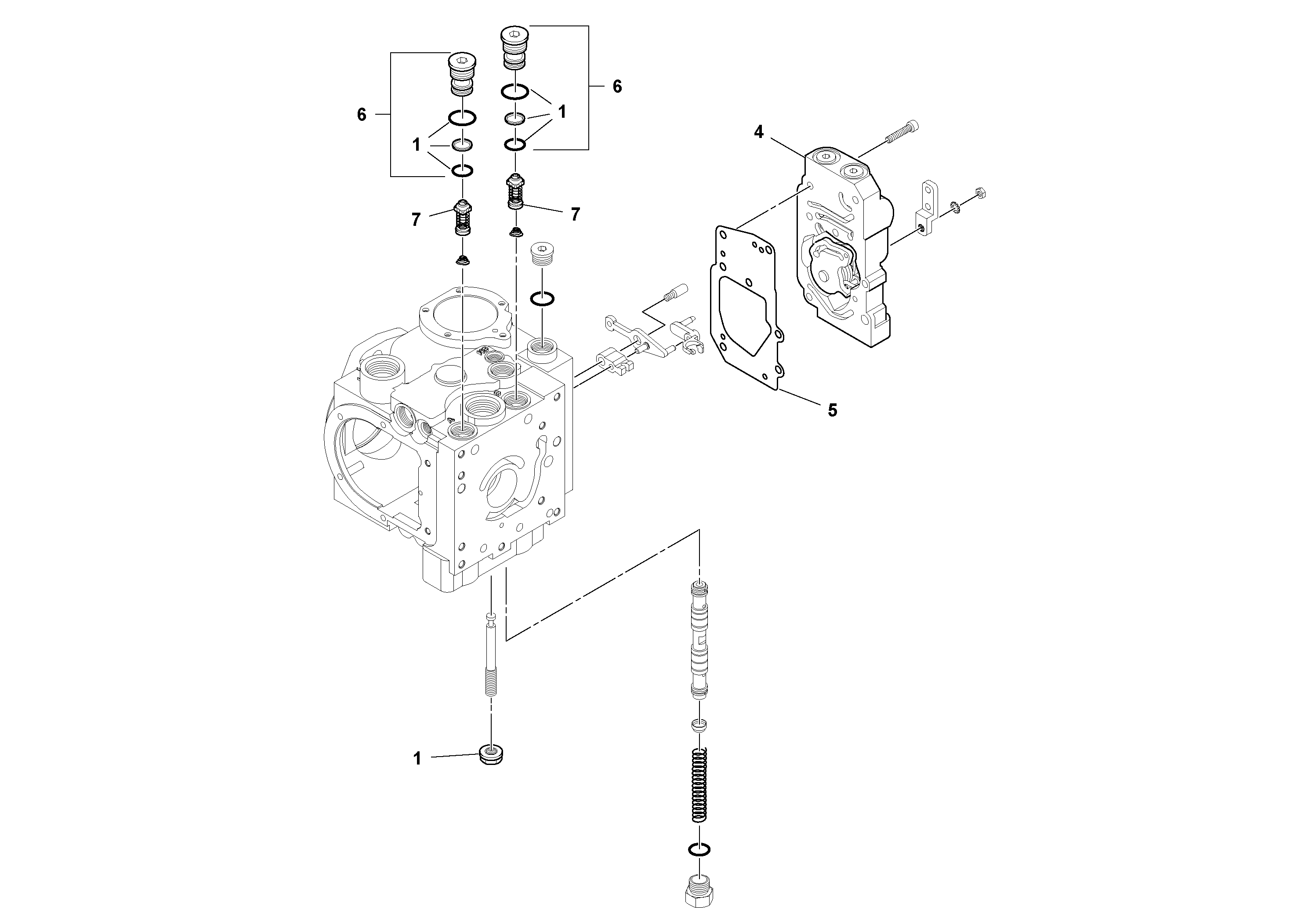 Схема запчастей Volvo SD100C S/N 198060 - - 106255 Vibration Pump 