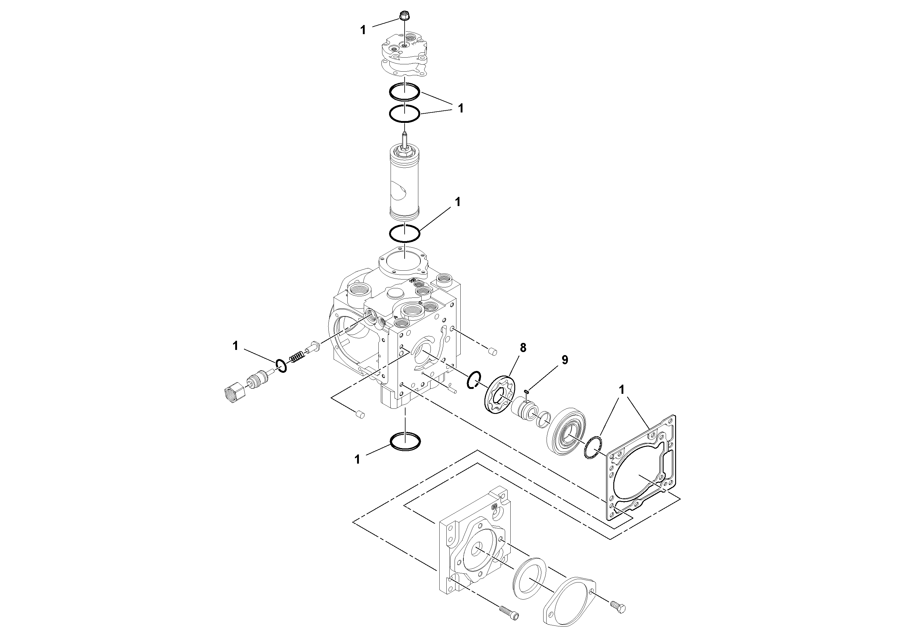 Схема запчастей Volvo SD100C S/N 198060 - - 106950 Vibration Pump 