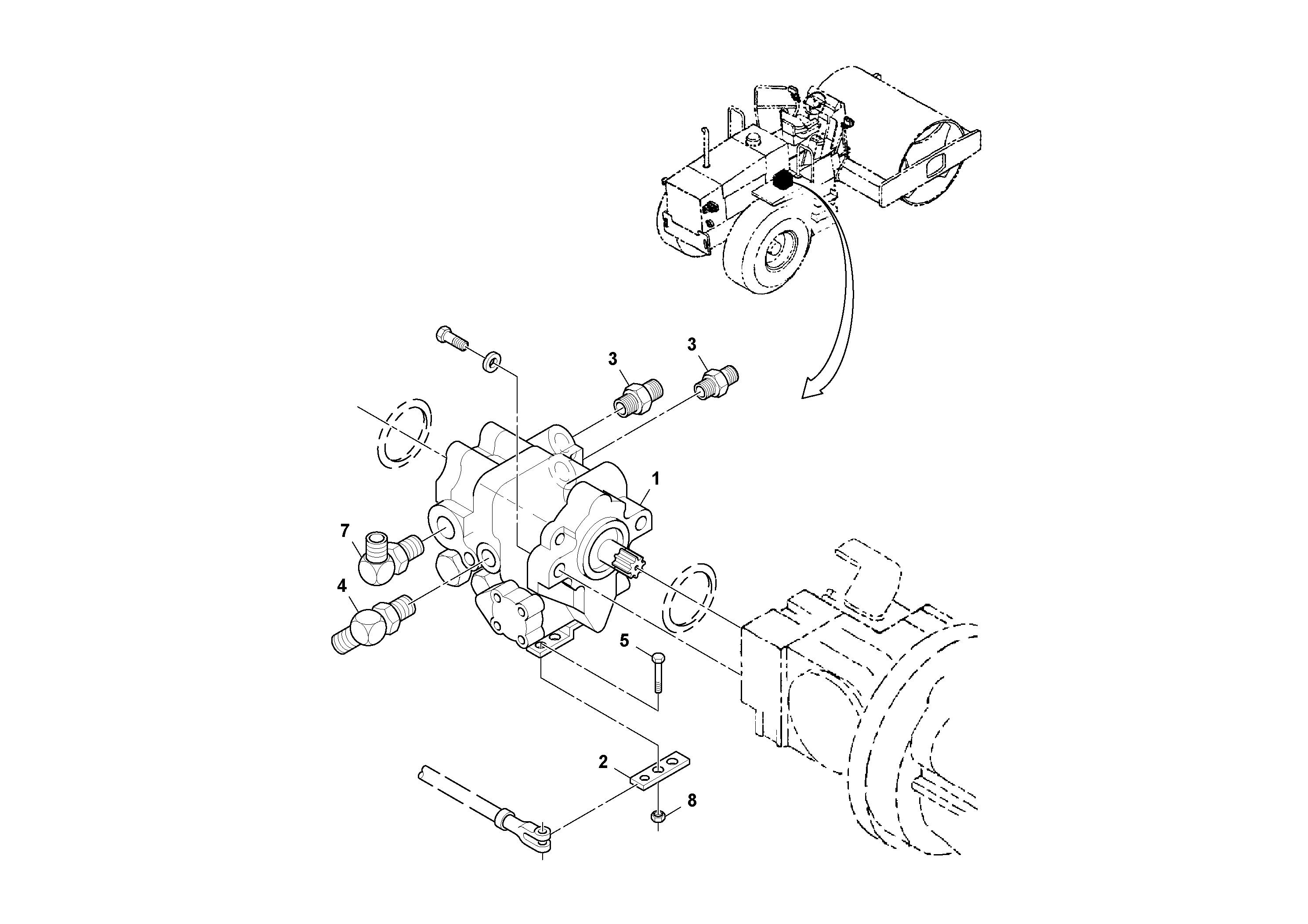 Схема запчастей Volvo SD100C S/N 198060 - - 68039 Vibration Pump Assembly 