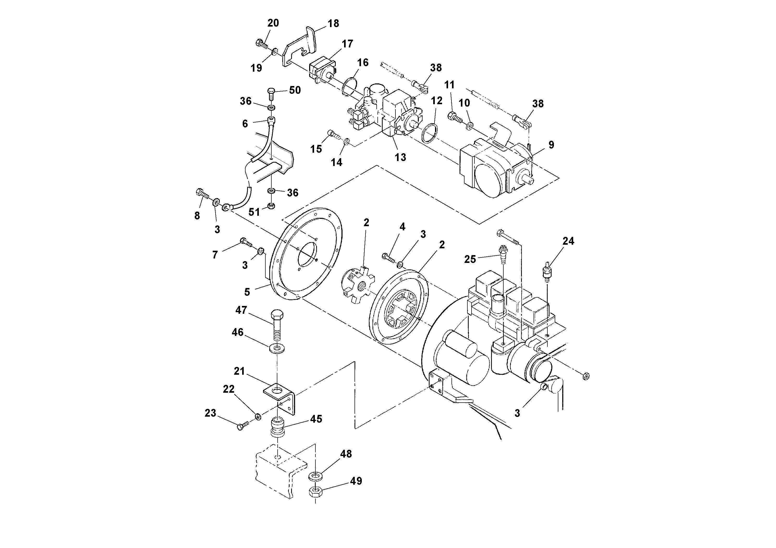 Схема запчастей Volvo SD100C S/N 198060 - - 100018 Engine Installation 