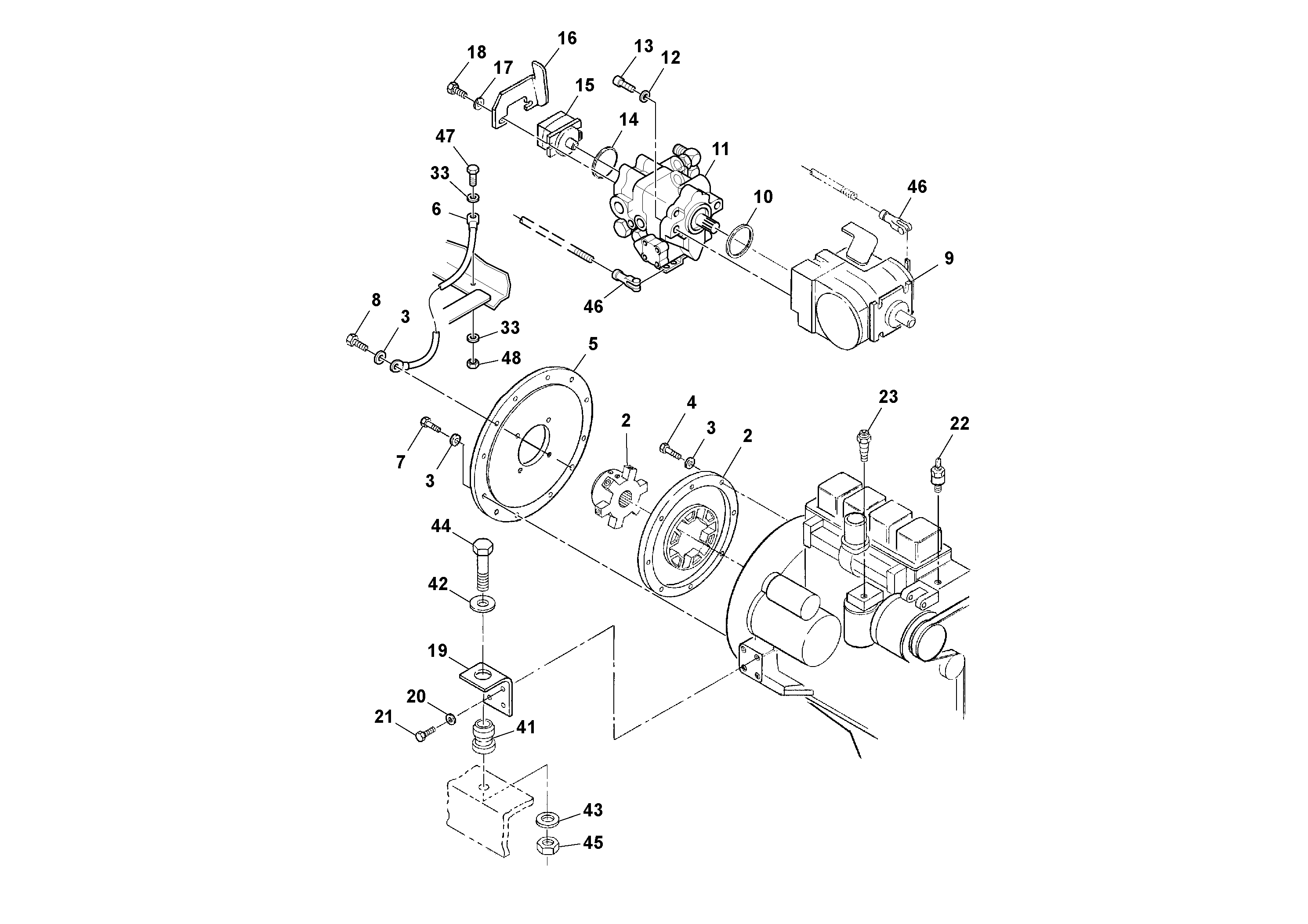 Схема запчастей Volvo SD100C S/N 198060 - - 106301 Engine Installation 