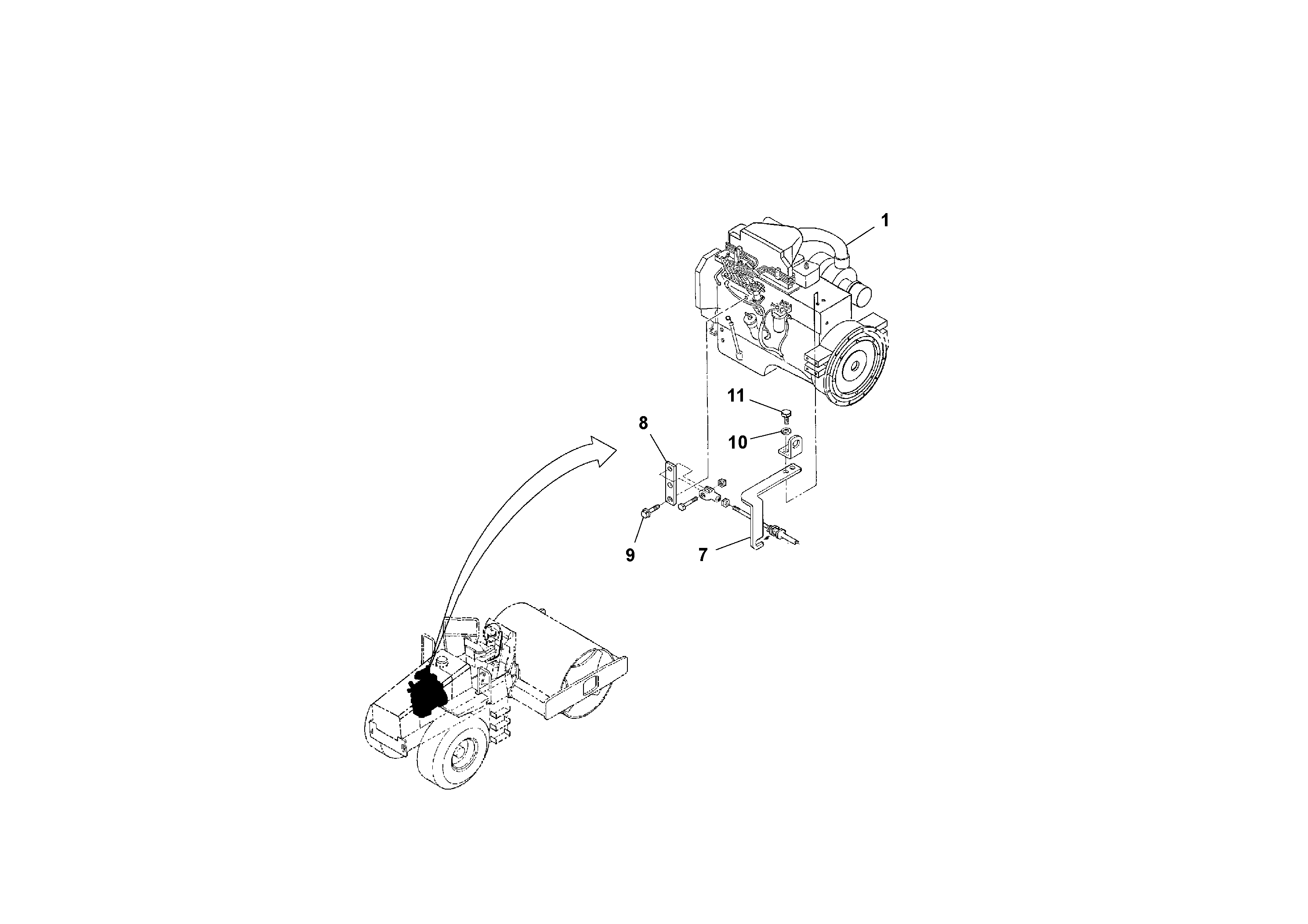 Схема запчастей Volvo SD100C S/N 198060 - - 106502 Epa Engine Installation 