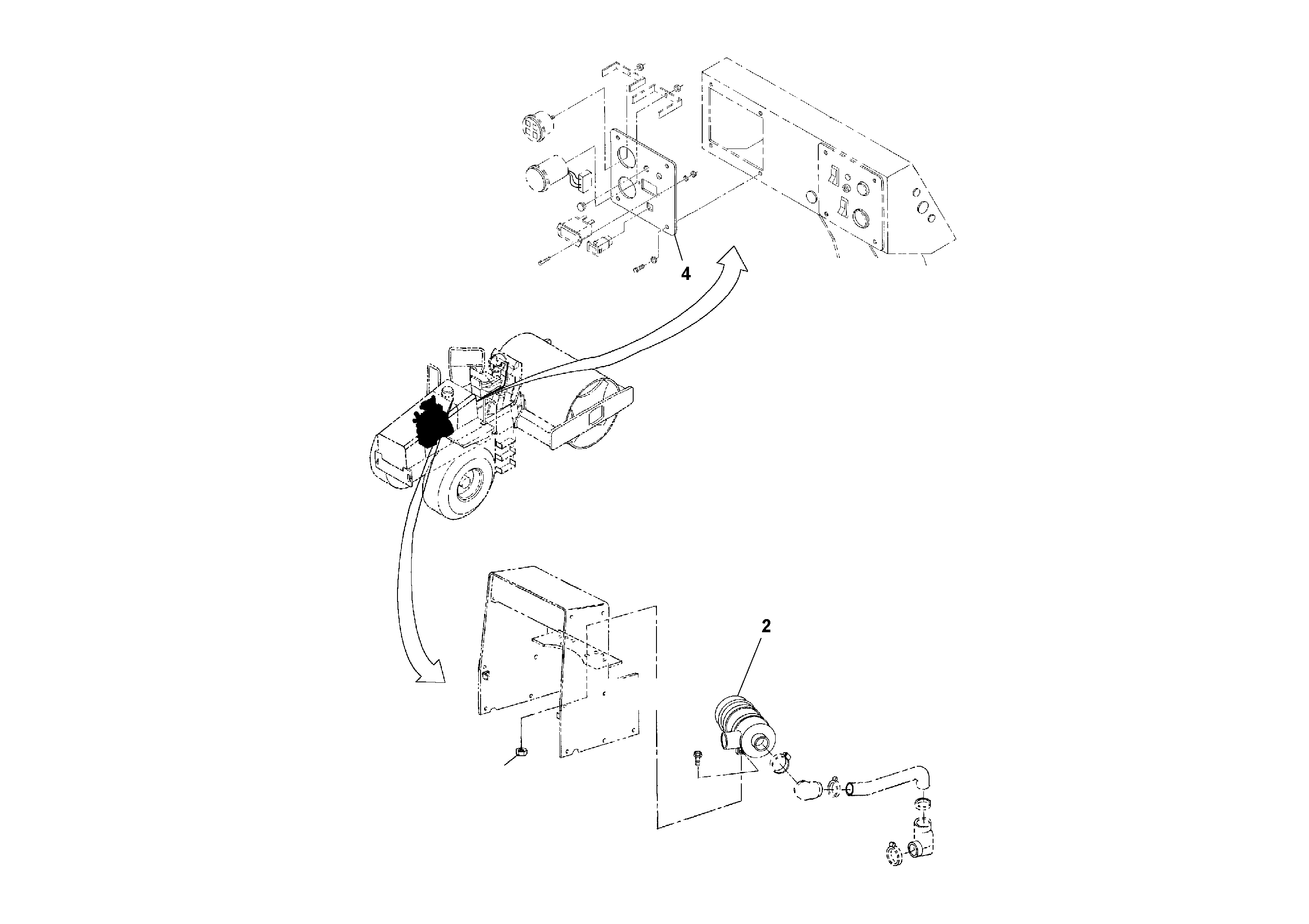 Схема запчастей Volvo SD100C S/N 198060 - - 47266 Epa Engine Installation 