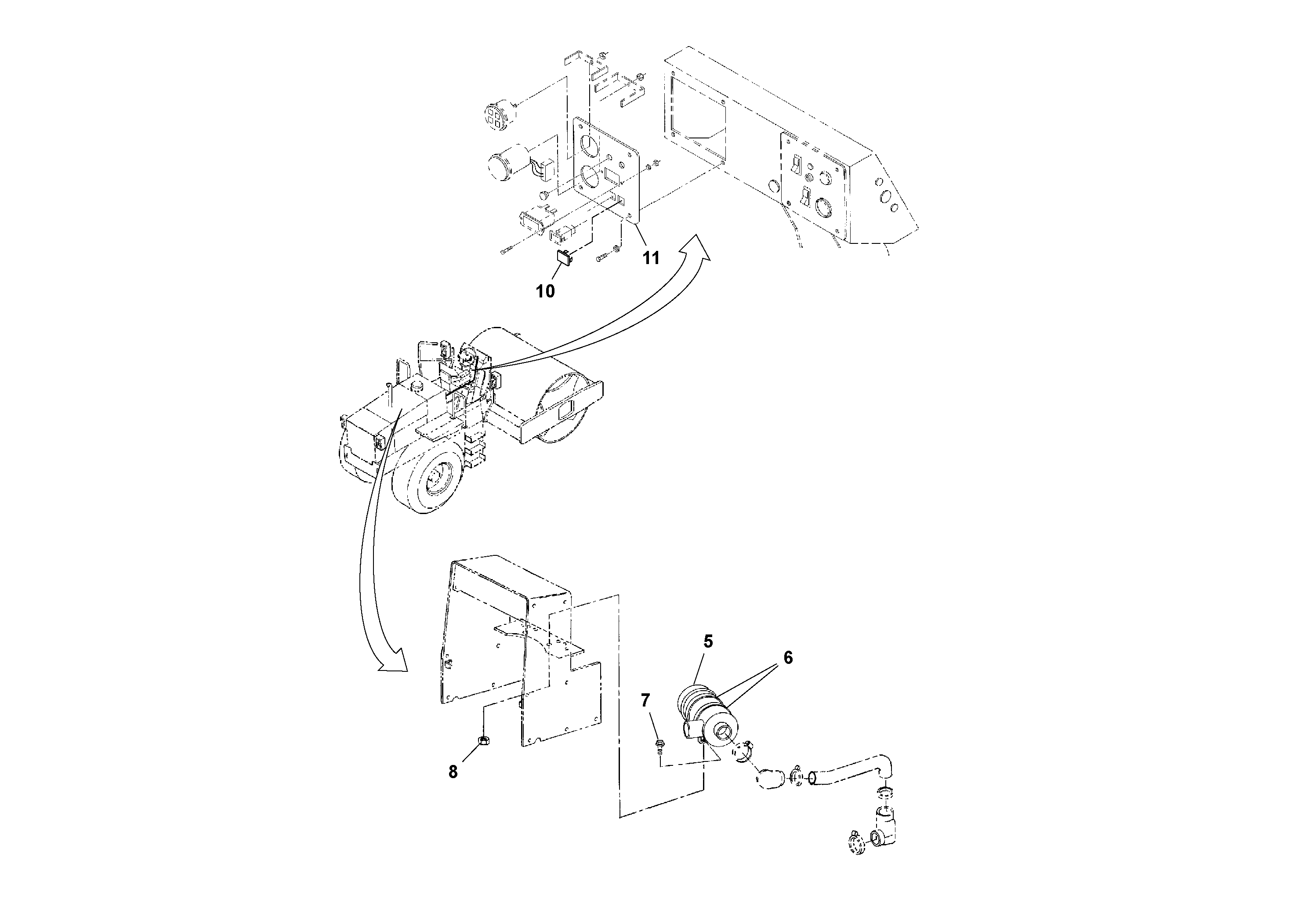 Схема запчастей Volvo SD100C S/N 198060 - - 47276 Epa Engine Installation 