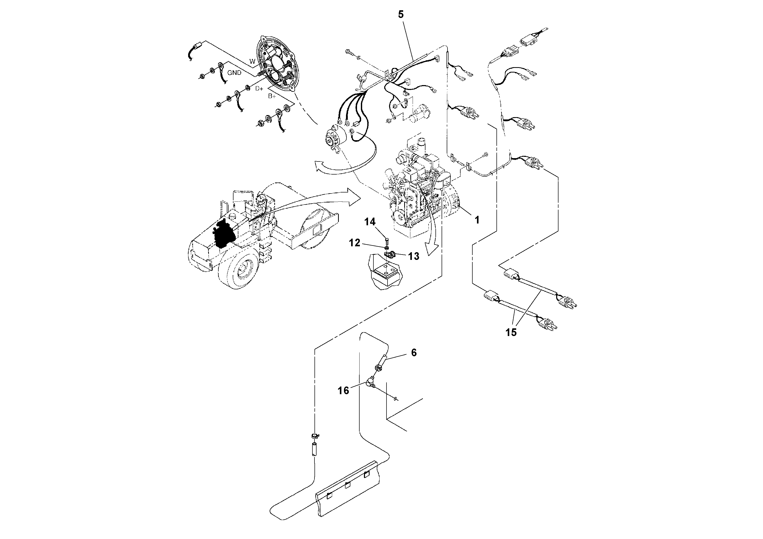 Схема запчастей Volvo SD100C S/N 198060 - - 73603 Epa Engine Installation 