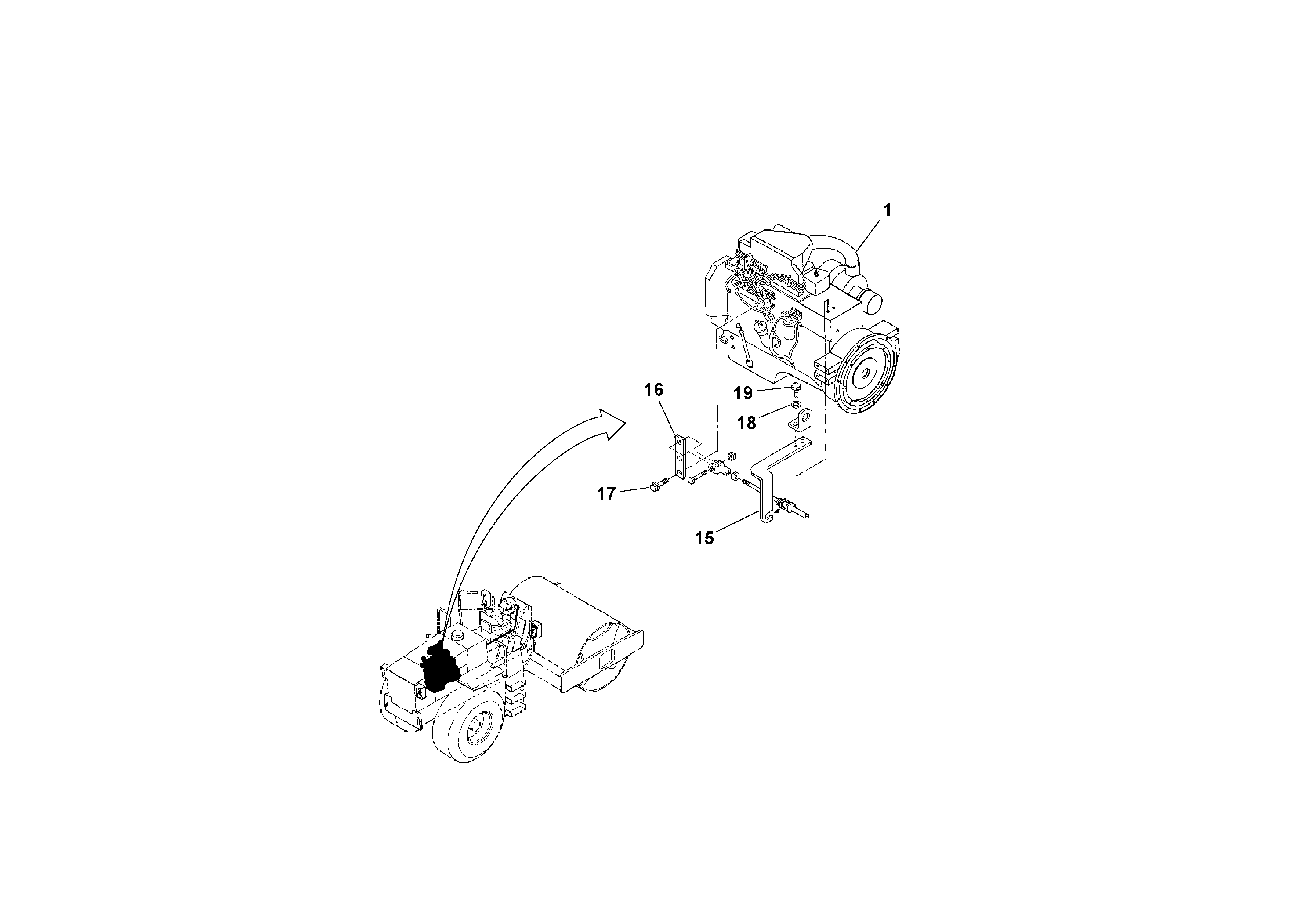 Схема запчастей Volvo SD100C S/N 198060 - - 99172 Epa Engine Installation 