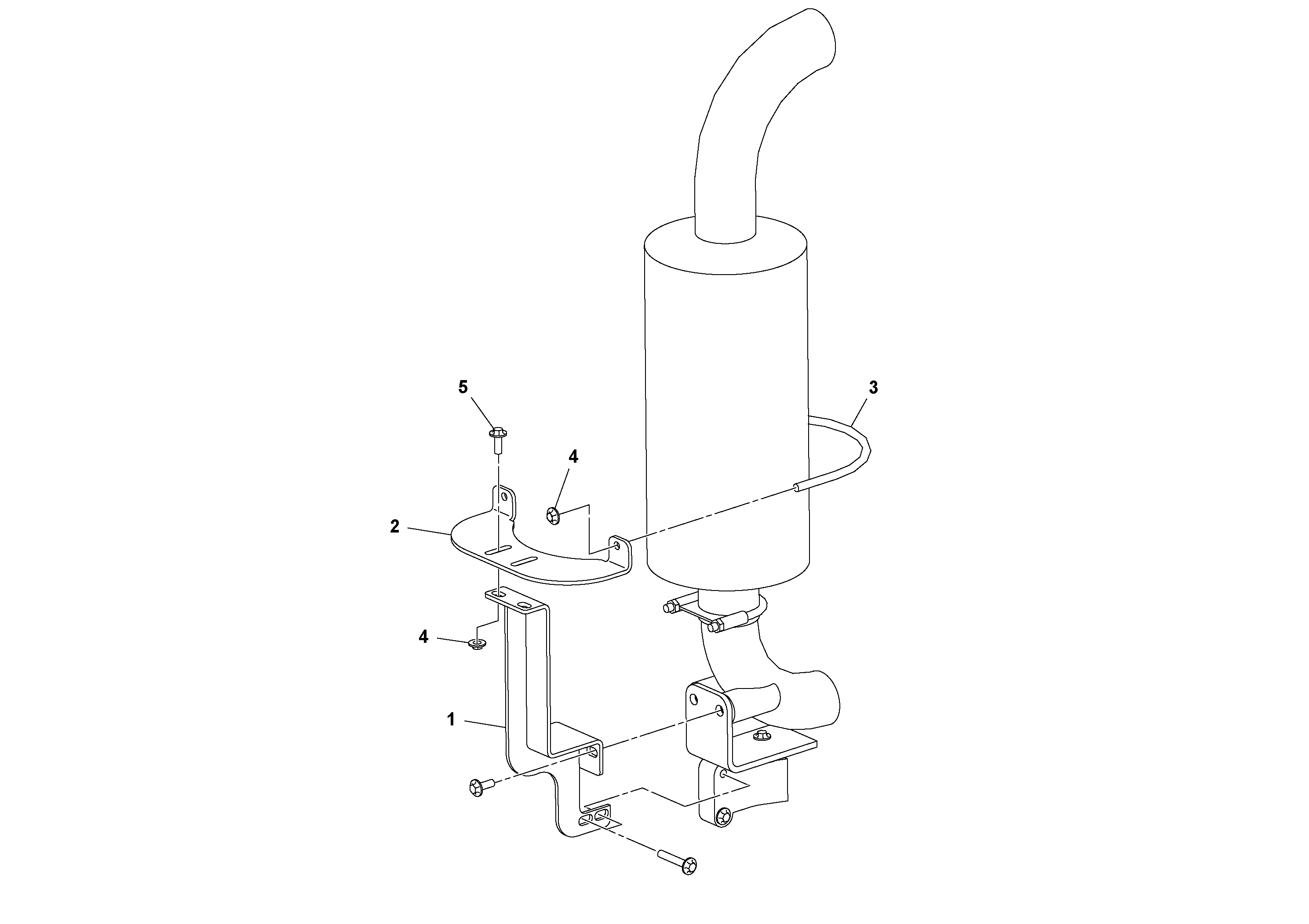 Схема запчастей Volvo SD100C S/N 198060 - - 68168 Muffler Bracket Installation 