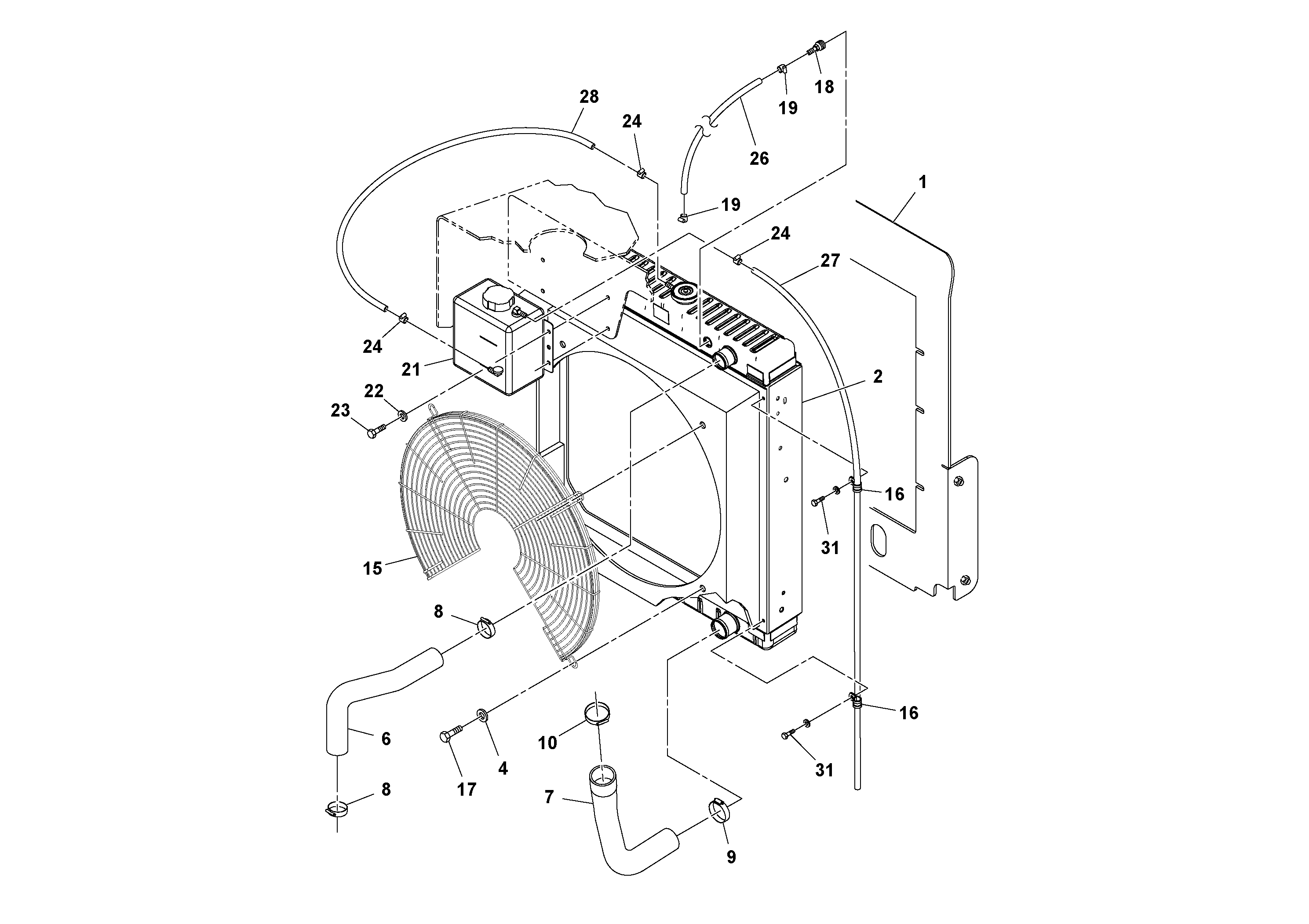 Схема запчастей Volvo SD100C S/N 198060 - - 72764 Radiator and Oil Cooler Assembly 