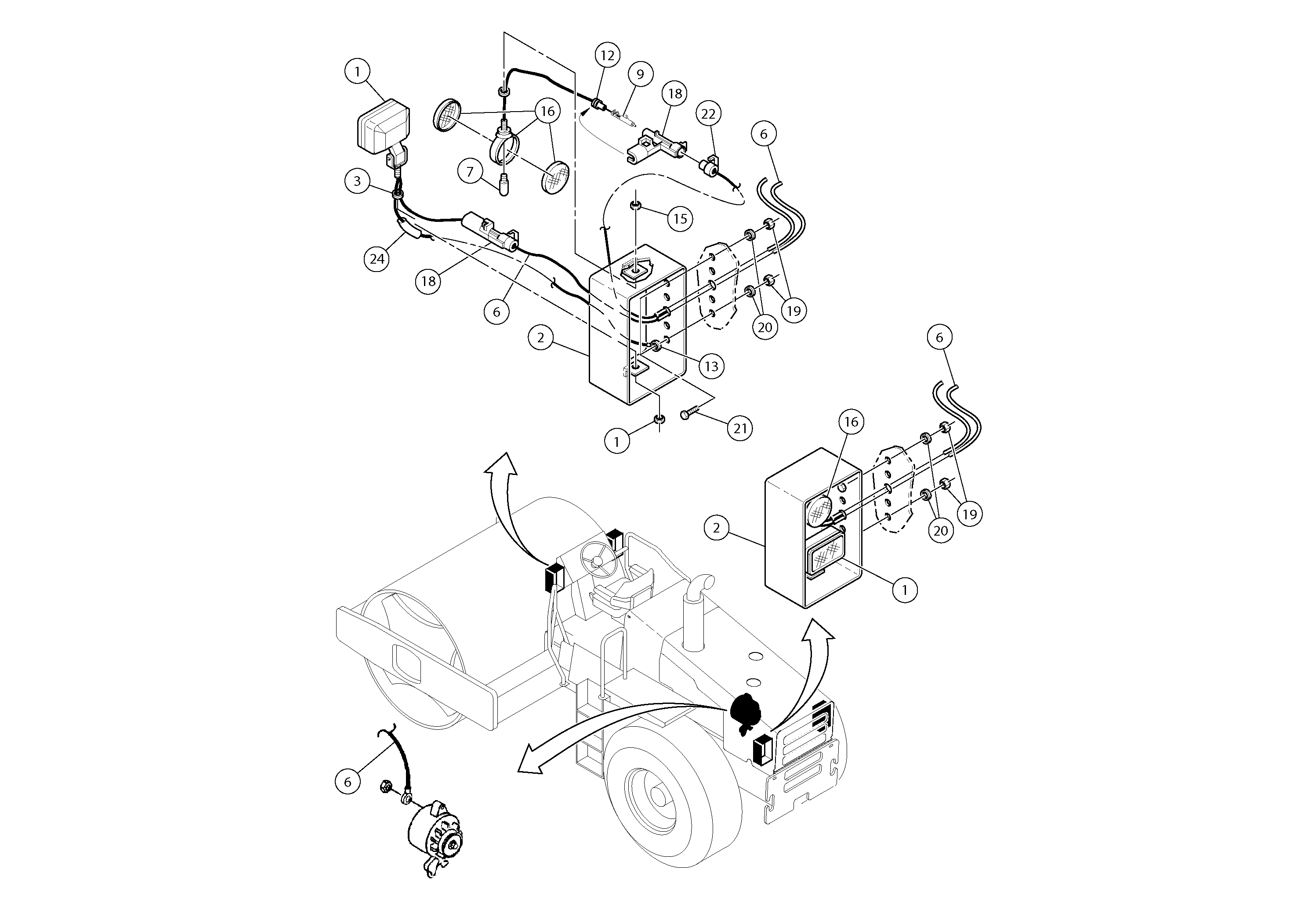 Схема запчастей Volvo SD100C S/N 198060 - - 67965 Flashing Hazard Light/Turn Signal Installation 