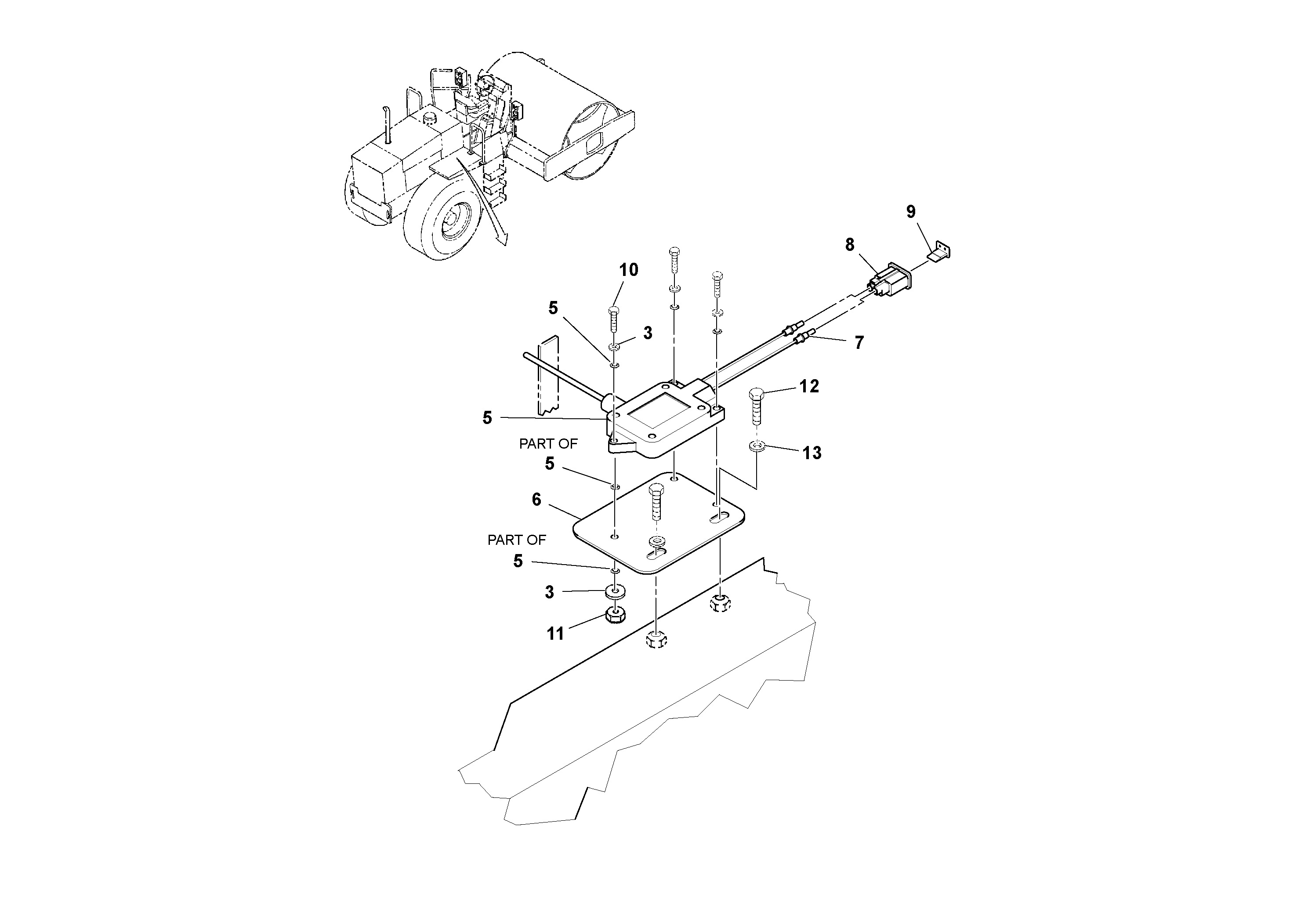 Схема запчастей Volvo SD100C S/N 198060 - - 68260 Back-up Alarm Installation 