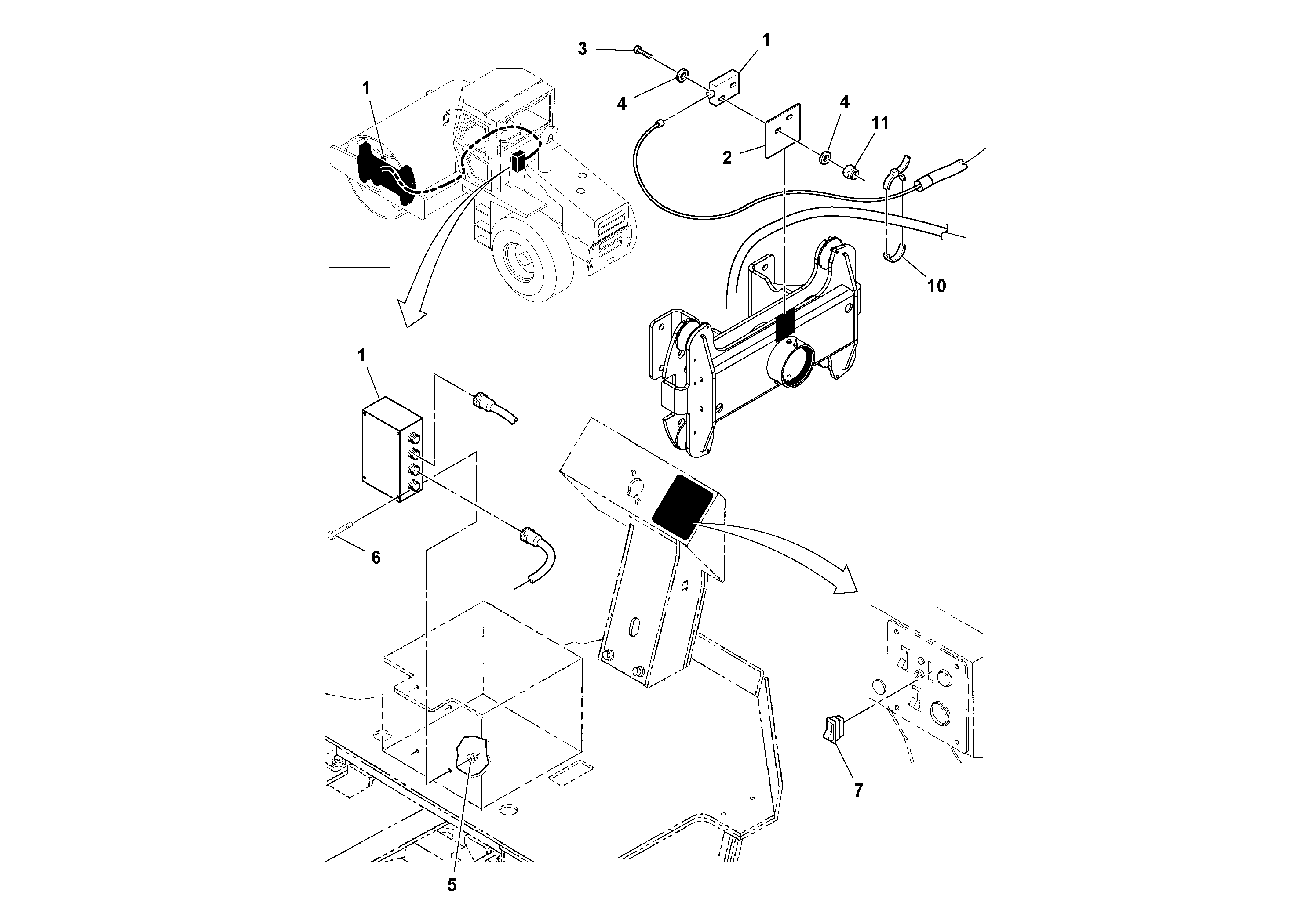 Схема запчастей Volvo SD100C S/N 198060 - - 53034 Compactometer Installation 