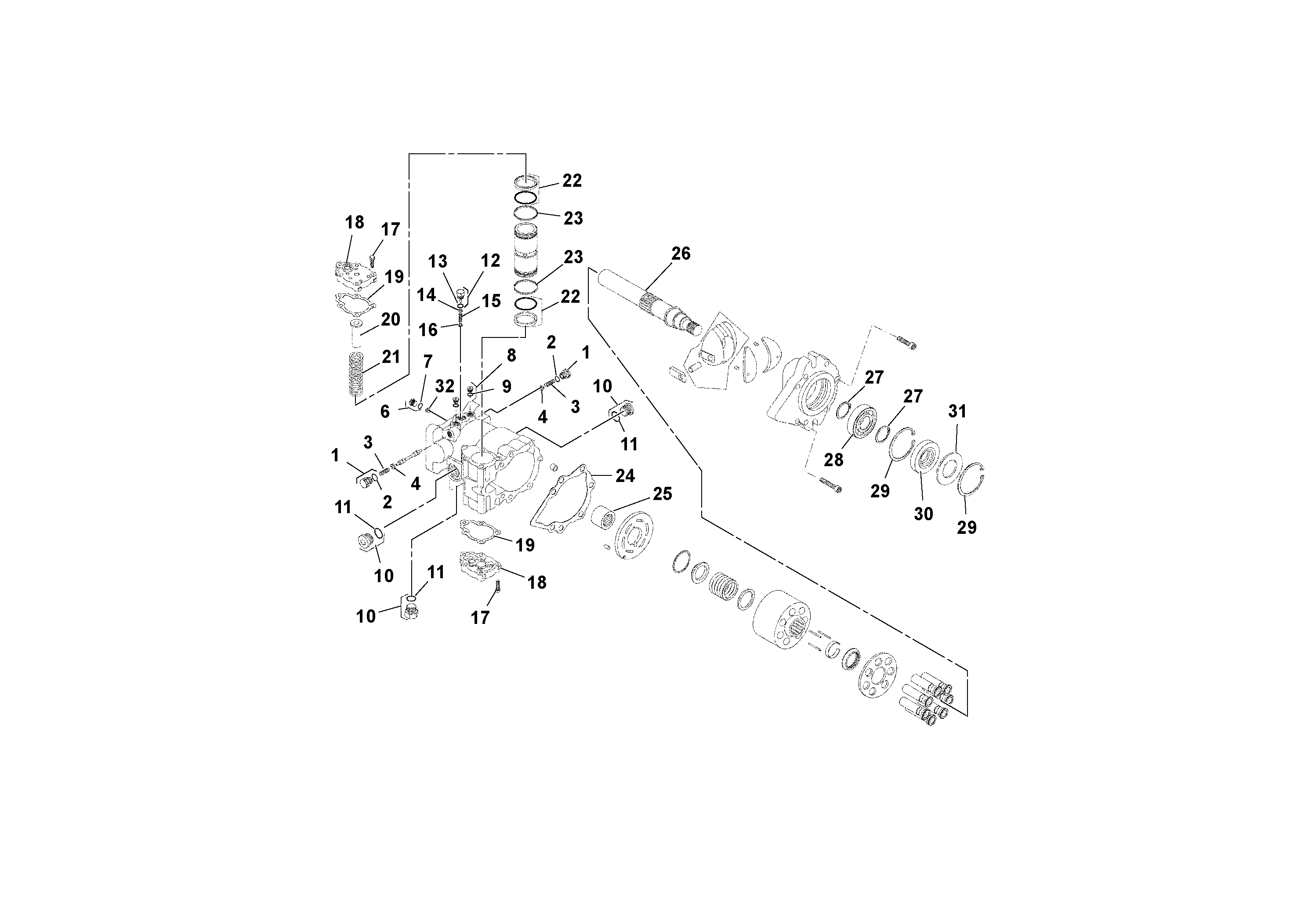 Схема запчастей Volvo SD100C S/N 198060 - - 101484 Axle Drive Motor 