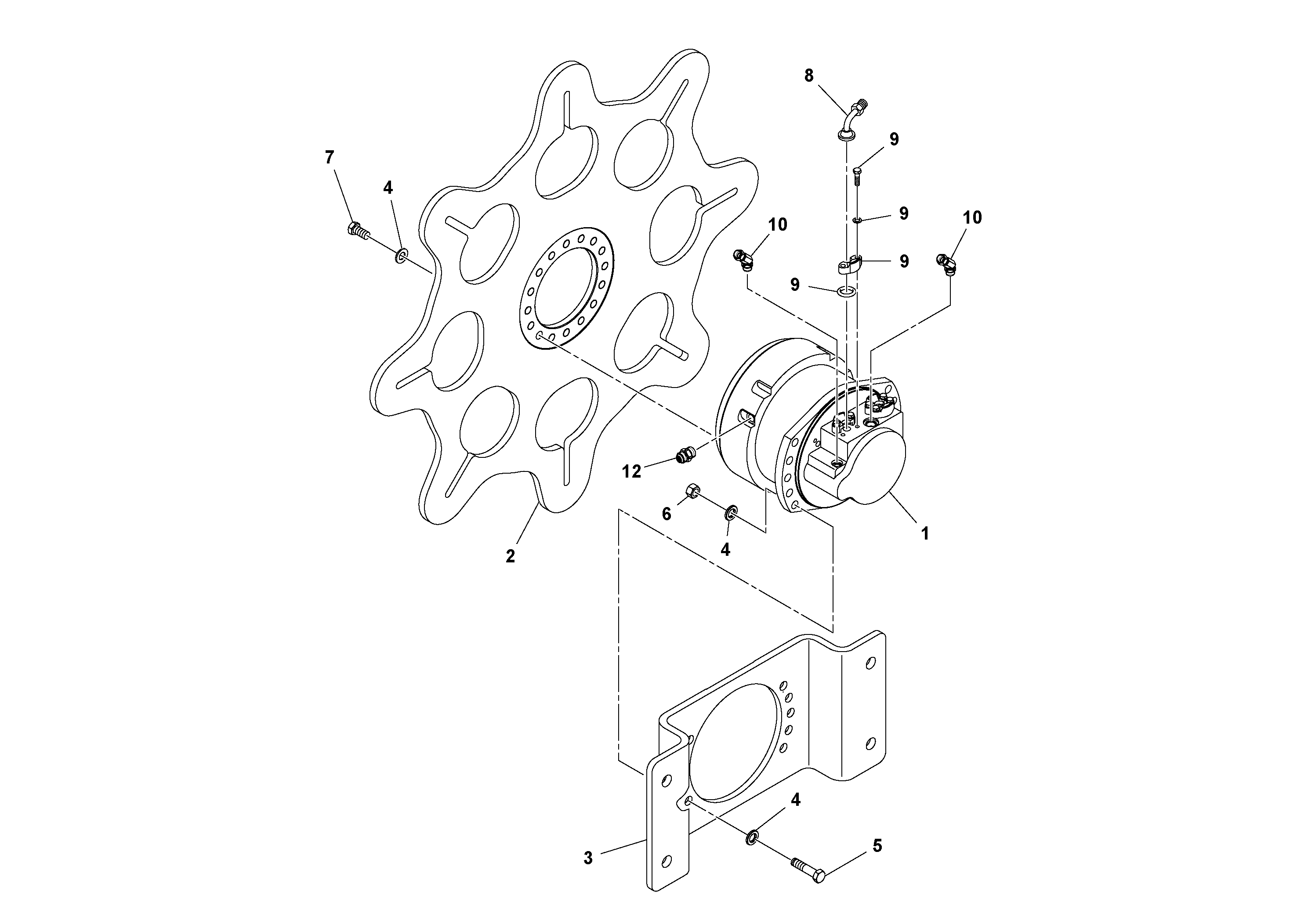 Схема запчастей Volvo SD100C S/N 198060 - - 102468 Drum Drive Assembly 