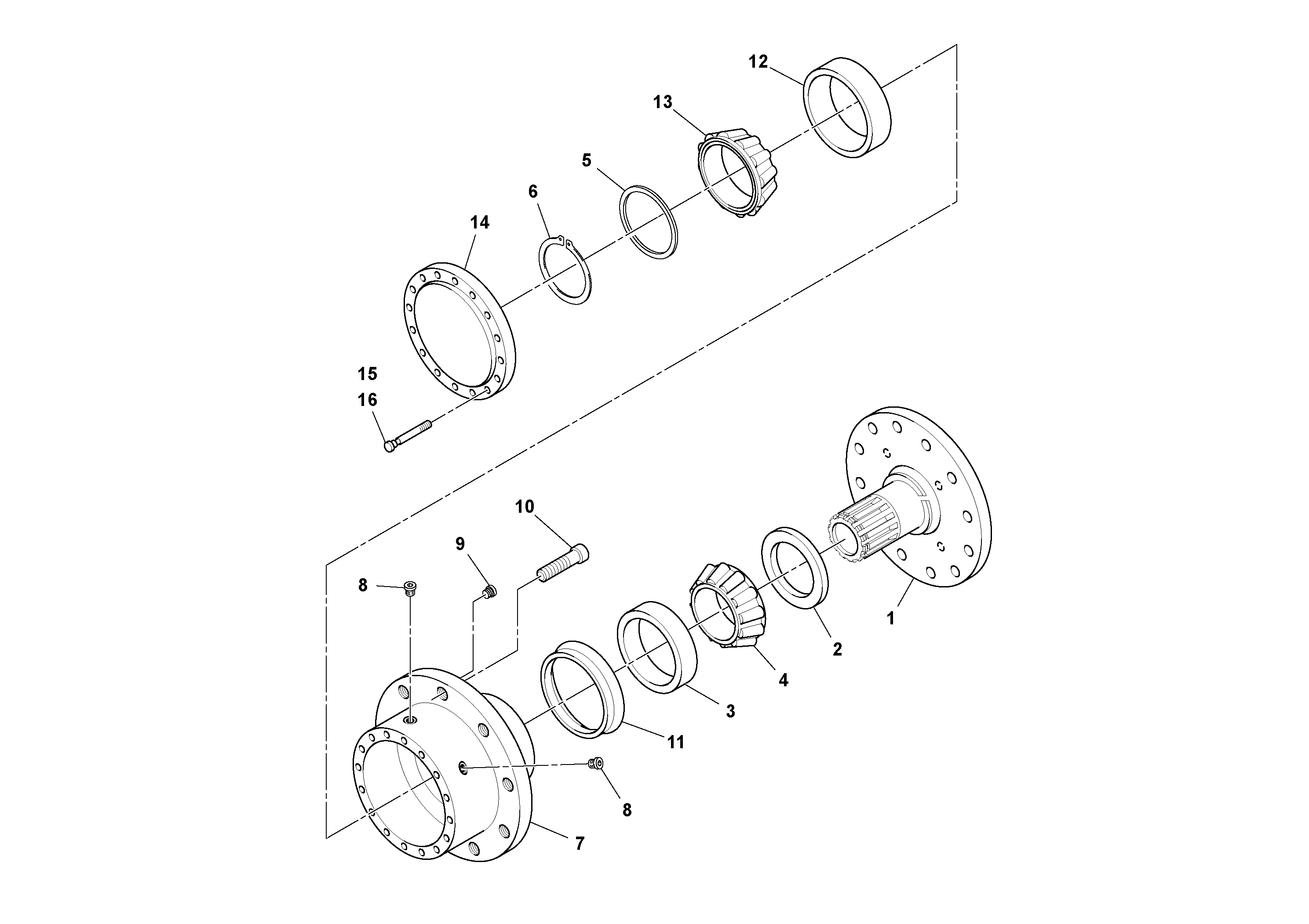 Схема запчастей Volvo SD100C S/N 198060 - - 53036 Torque Hub 