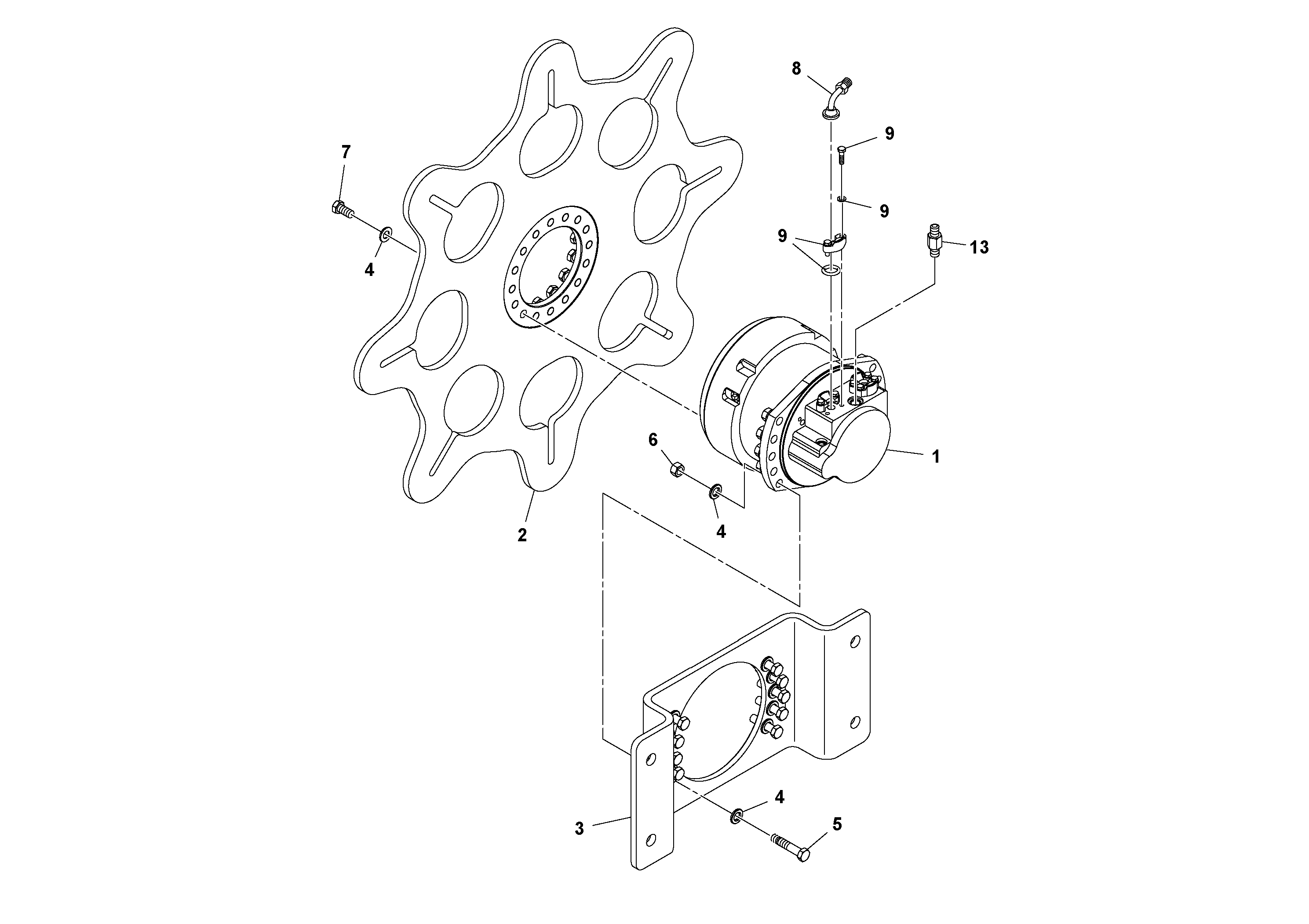 Схема запчастей Volvo SD100C S/N 198060 - - 53037 Drum Drive Assembly 