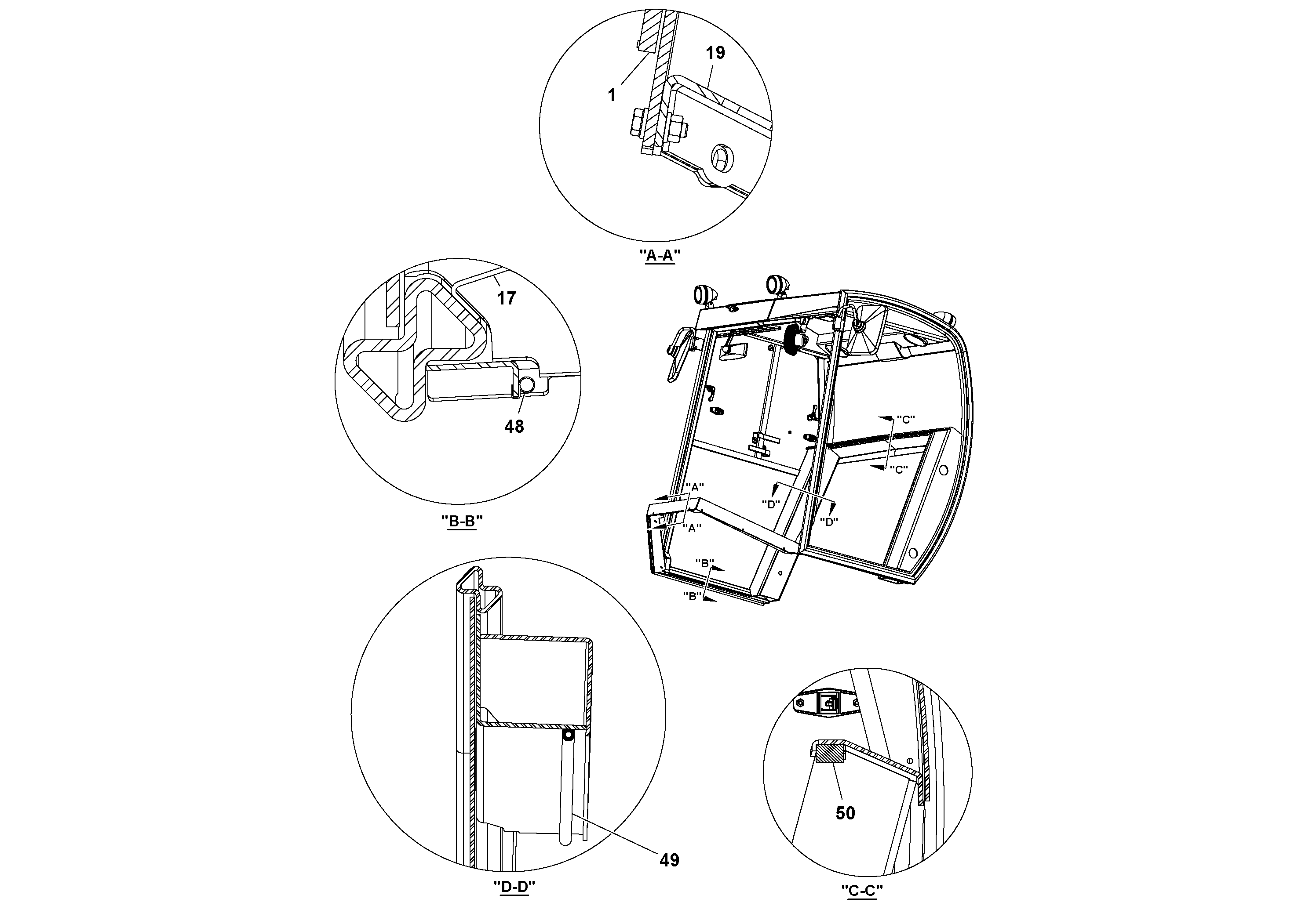 Схема запчастей Volvo SD100D/100F/SD105DX/105F S/N 197389 - - 66621 Cab Assembly 