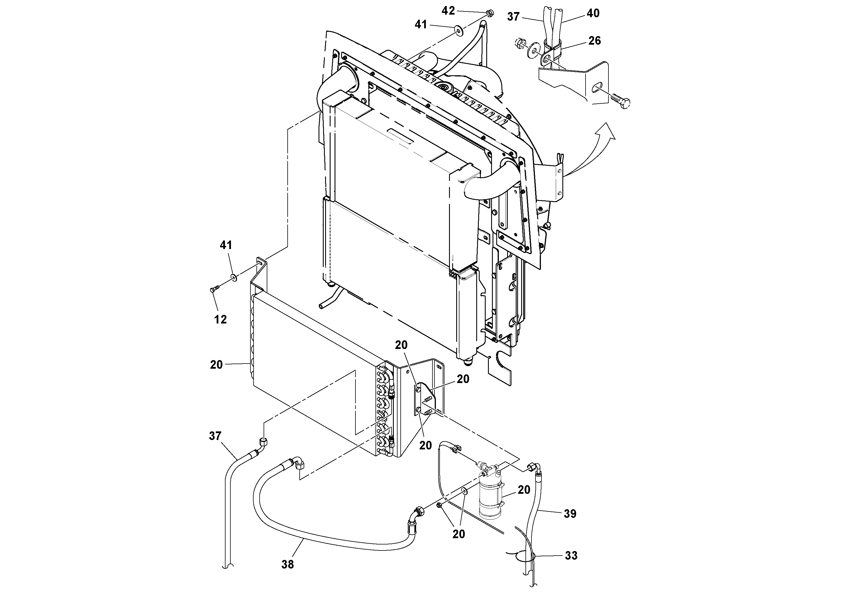 Схема запчастей Volvo SD100D/100F/SD105DX/105F S/N 197389 - - 66625 Cab Installation 