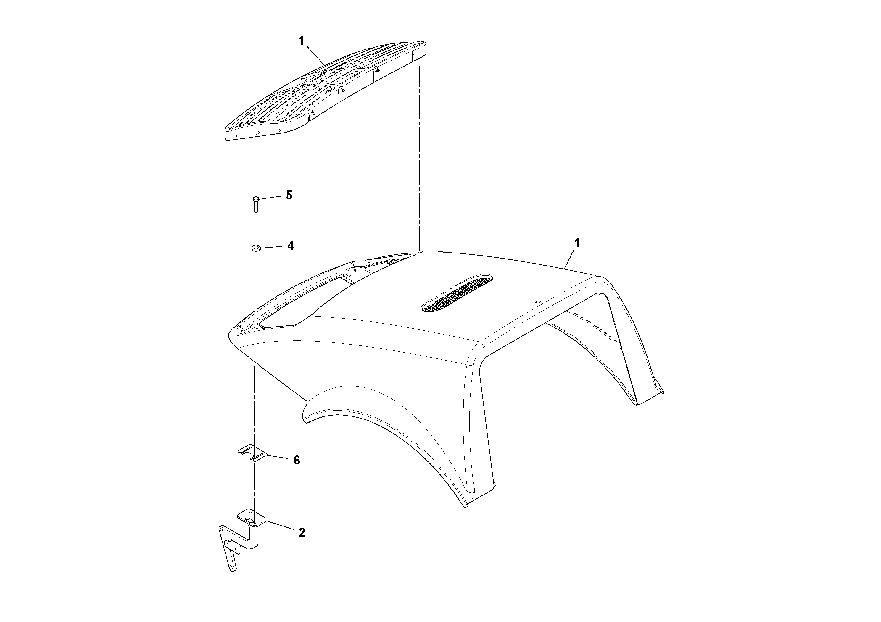 Схема запчастей Volvo SD100D/100F/SD105DX/105F S/N 197389 - - 65350 Hood Installation 