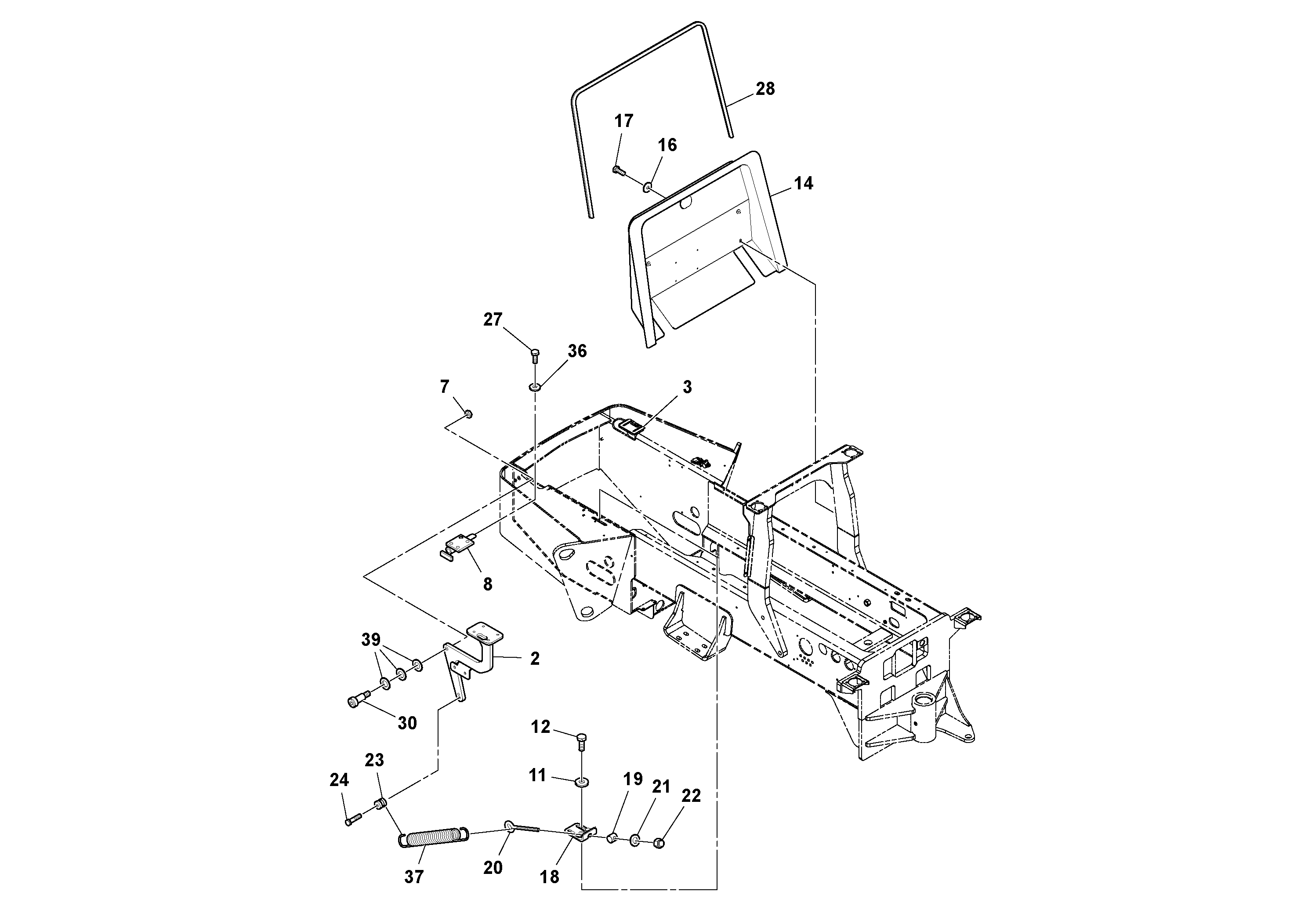 Схема запчастей Volvo SD100D/100F/SD105DX/105F S/N 197389 - - 99193 Hood Installation 