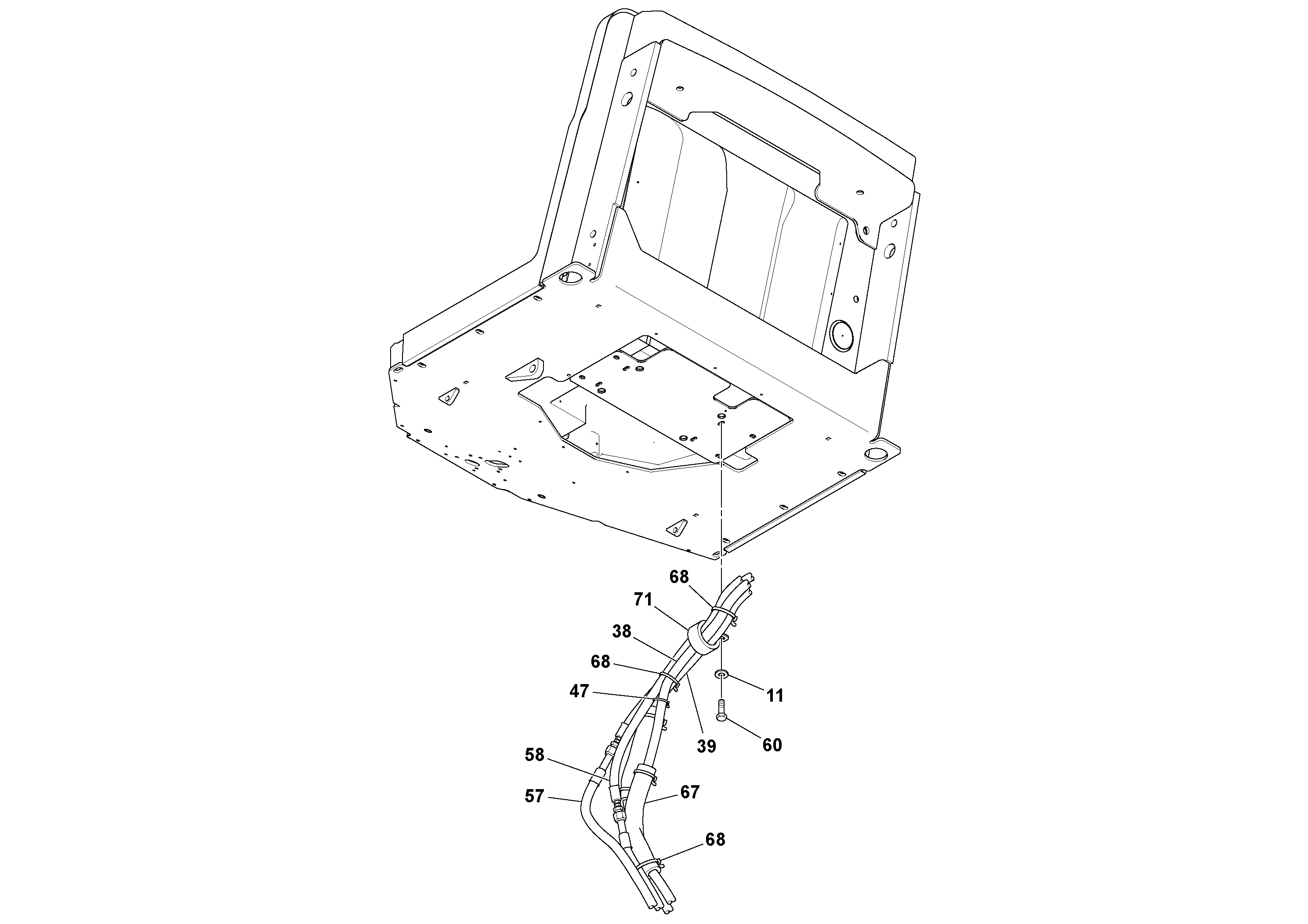 Схема запчастей Volvo SD100D/100F/SD105DX/105F S/N 197389 - - 64142 Heating and Air Conditioning Assembly 
