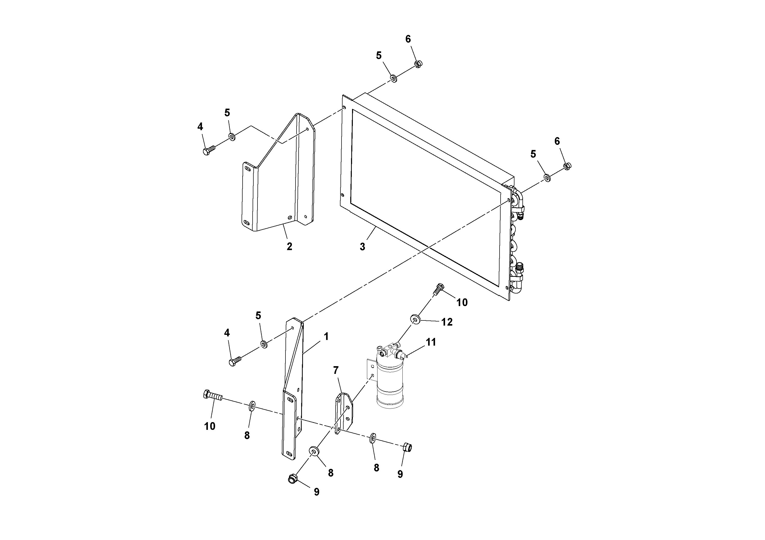Схема запчастей Volvo SD100D/100F/SD105DX/105F S/N 197389 - - 64147 Condenser Assembly 