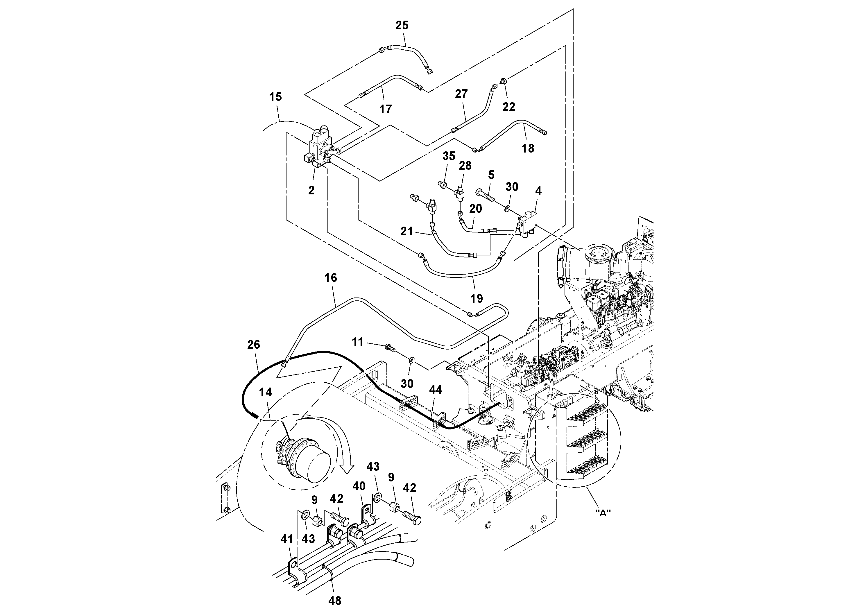 Схема запчастей Volvo SD100D/100F/SD105DX/105F S/N 197389 - - 22483 Traction Enhancement System Installation 