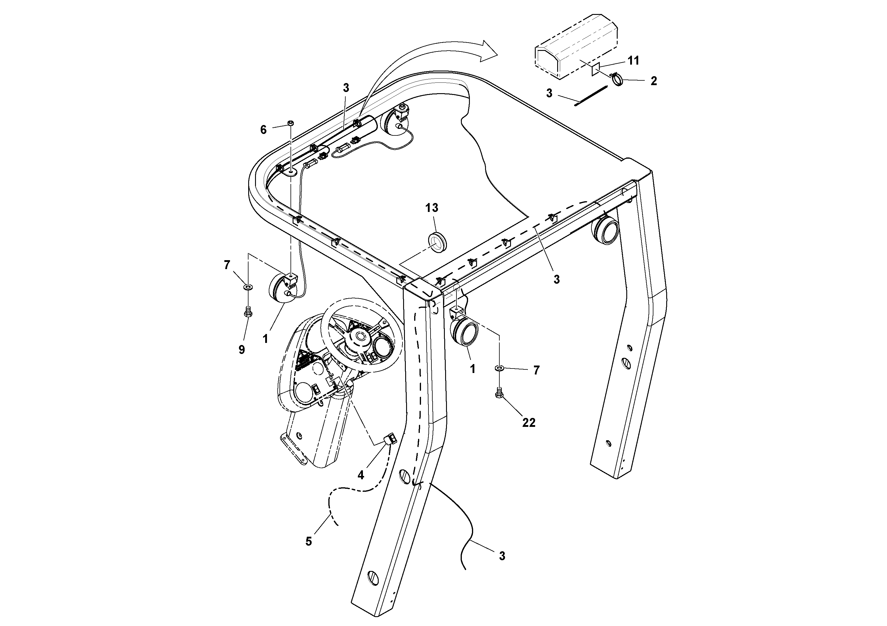 Схема запчастей Volvo SD100D/100F/SD105DX/105F S/N 197389 - - 35547 Work lights Installation 