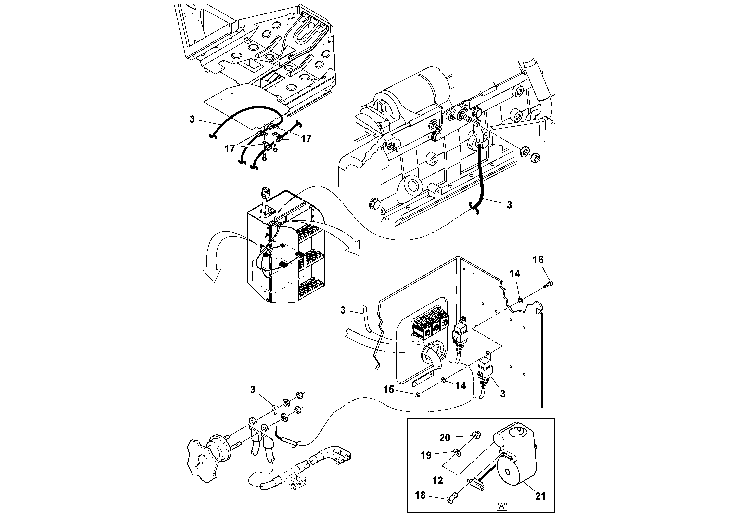 Схема запчастей Volvo SD100D/100F/SD105DX/105F S/N 197389 - - 56148 Work lights Installation 