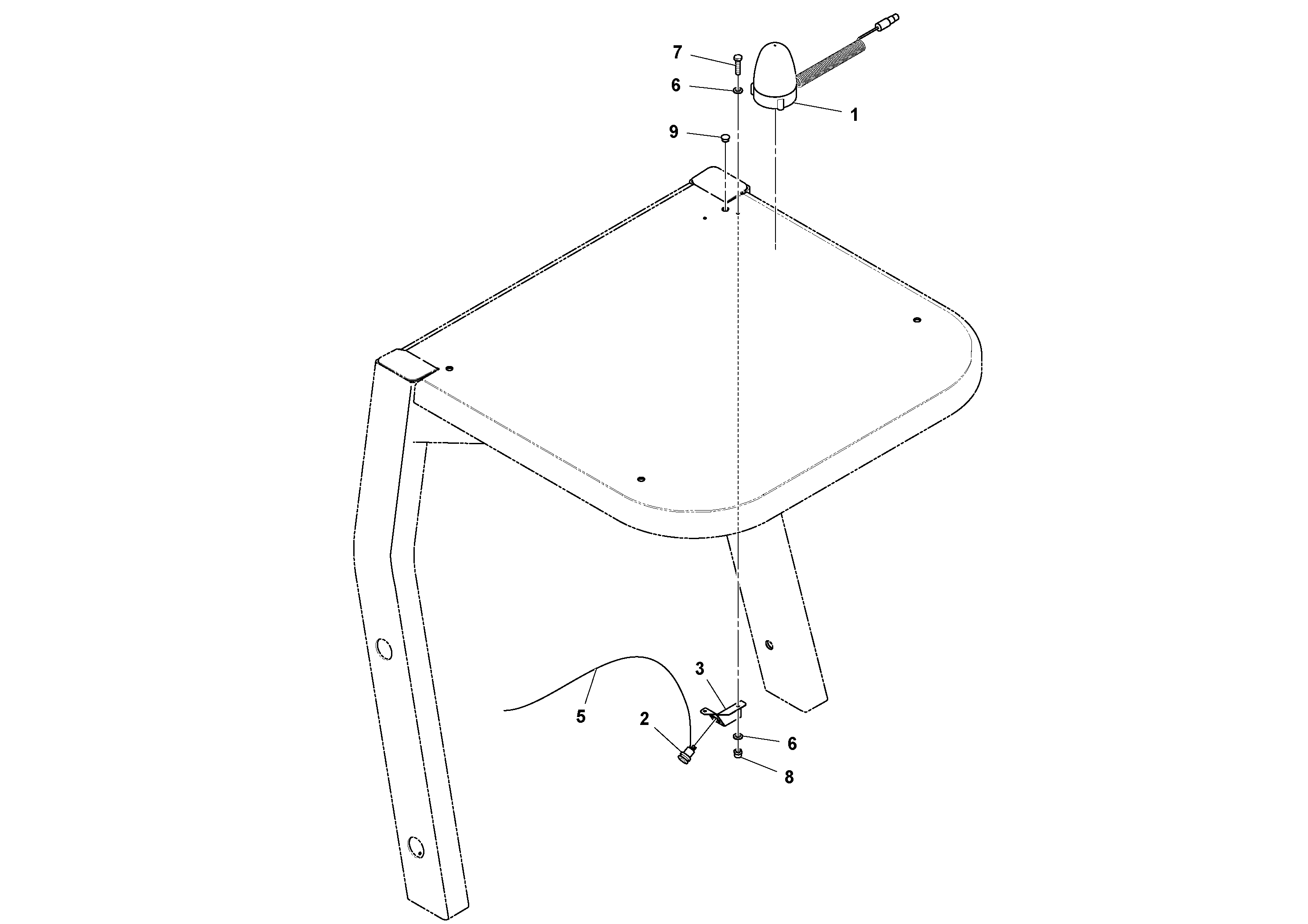 Схема запчастей Volvo SD100D/100F/SD105DX/105F S/N 197389 - - 64781 Rotating beacon Installation 