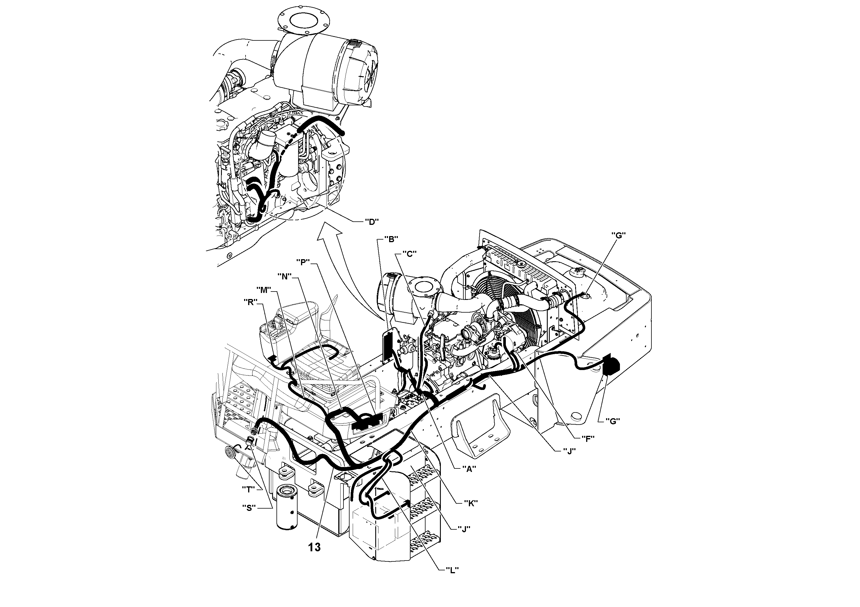 Схема запчастей Volvo SD100D/100F/SD105DX/105F S/N 197389 - - 51218 Electrical Installation 