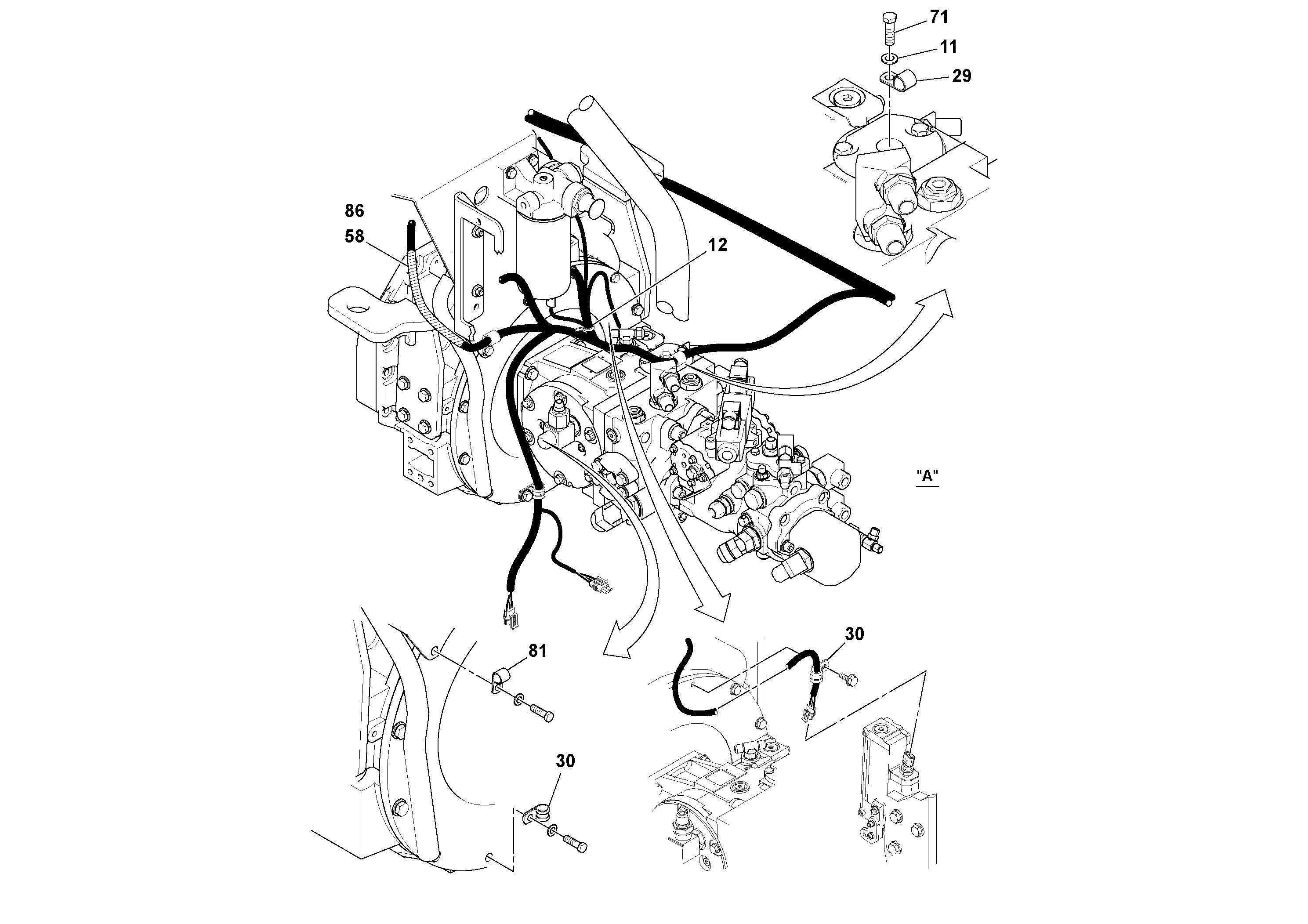 Схема запчастей Volvo SD100D/100F/SD105DX/105F S/N 197389 - - 58410 Electrical Installation 