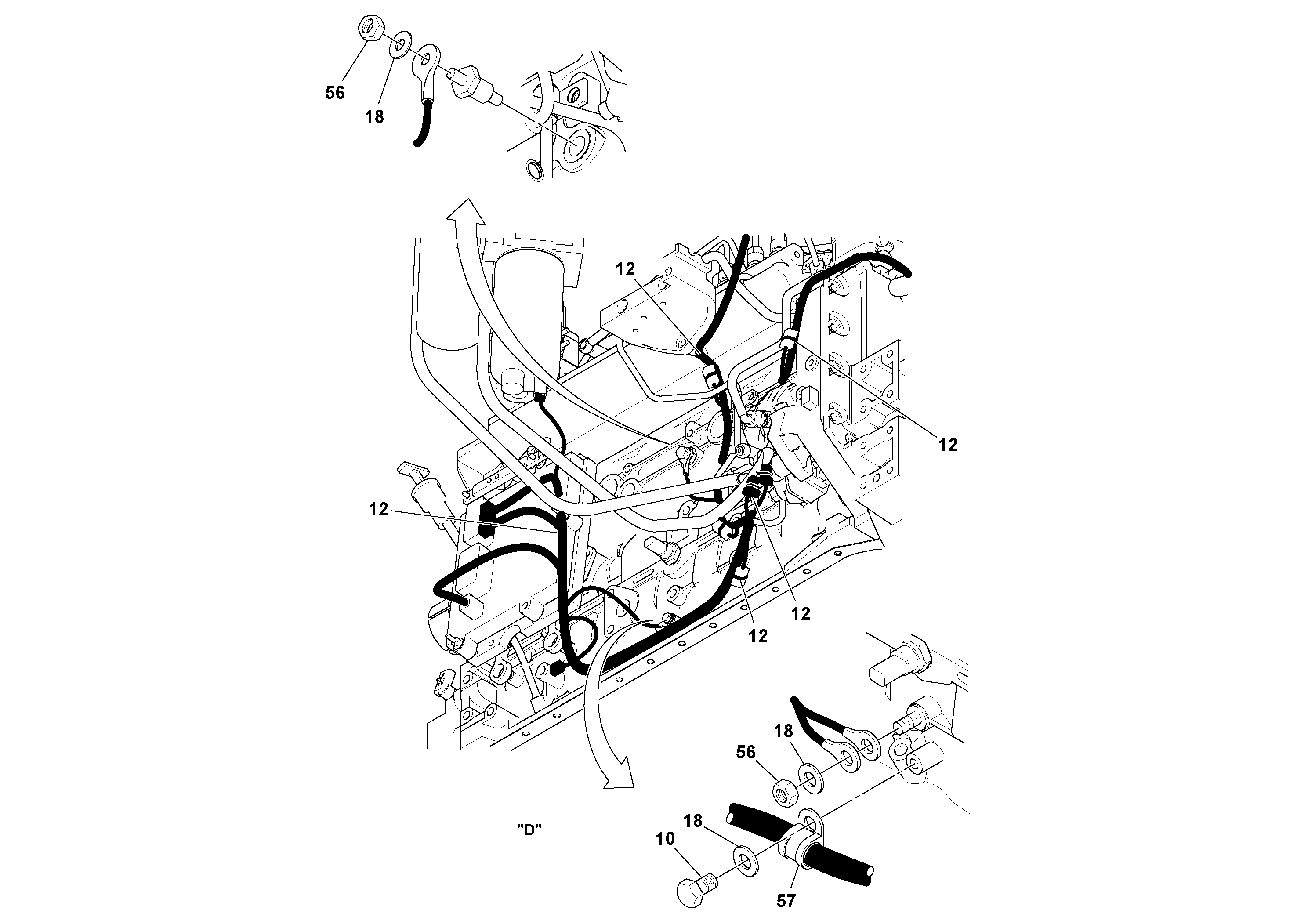 Схема запчастей Volvo SD100D/100F/SD105DX/105F S/N 197389 - - 58418 Electrical Installation 