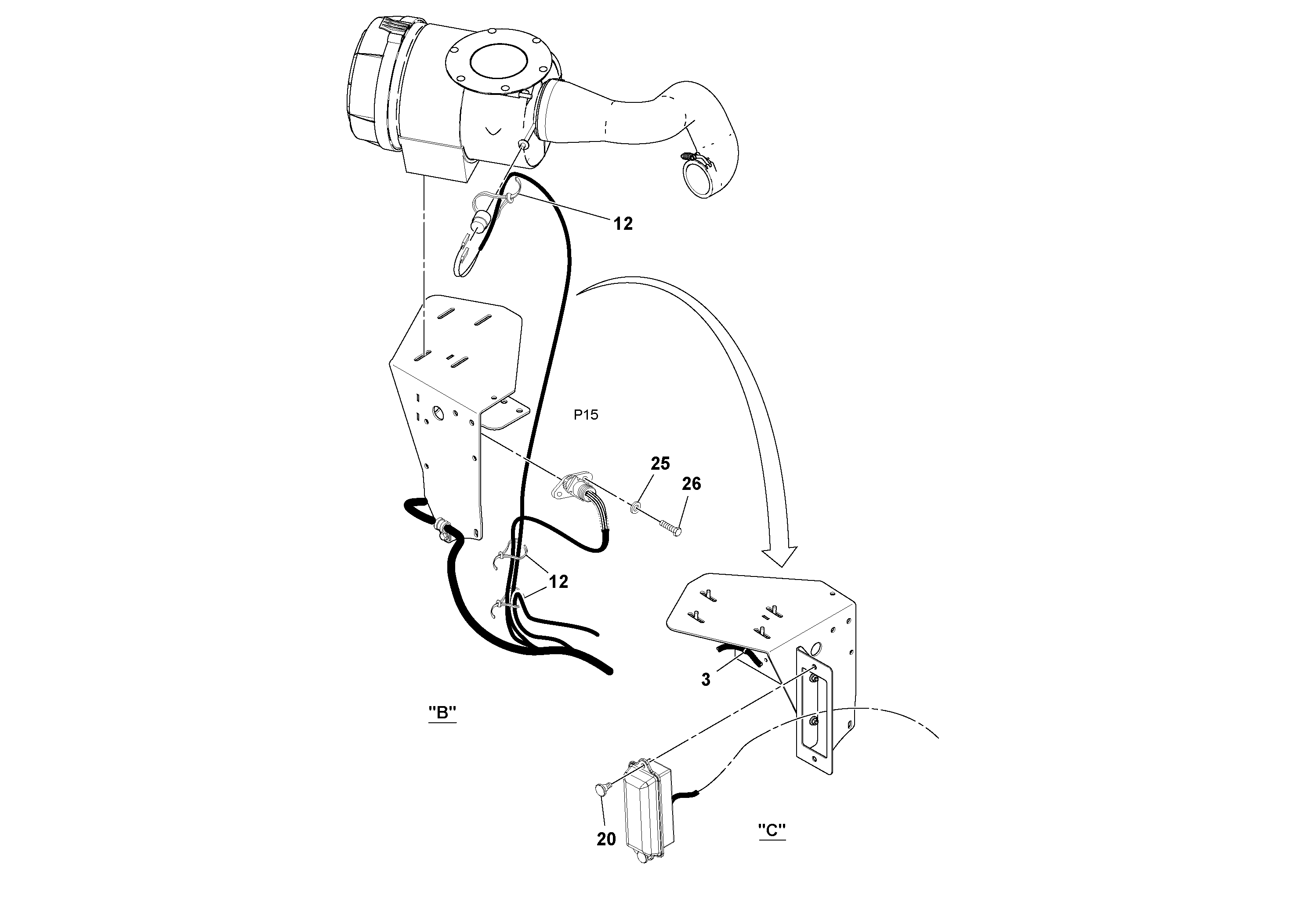 Схема запчастей Volvo SD100D/100F/SD105DX/105F S/N 197389 - - 58420 Electrical Installation 
