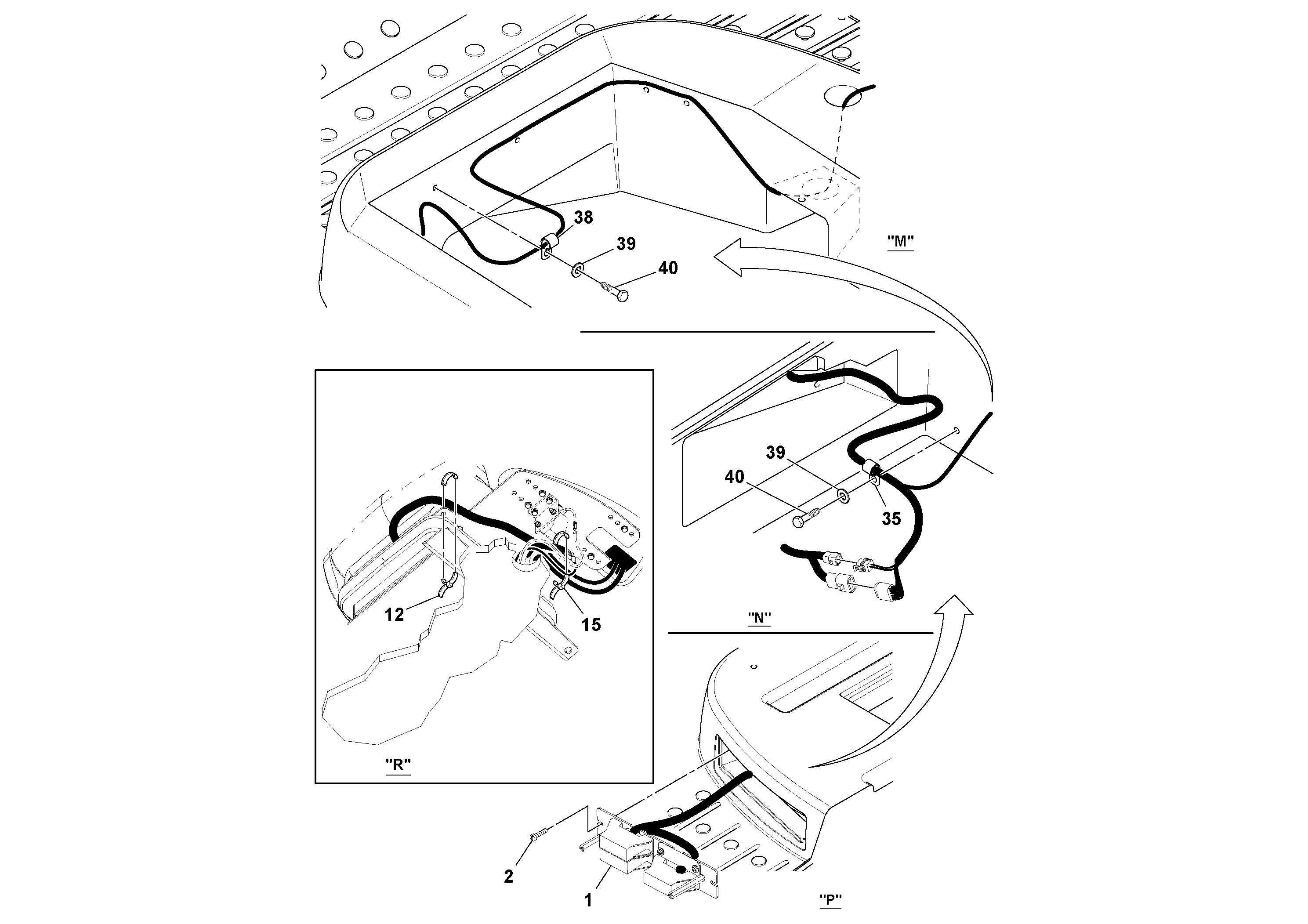 Схема запчастей Volvo SD100D/100F/SD105DX/105F S/N 197389 - - 58427 Electrical Installation 