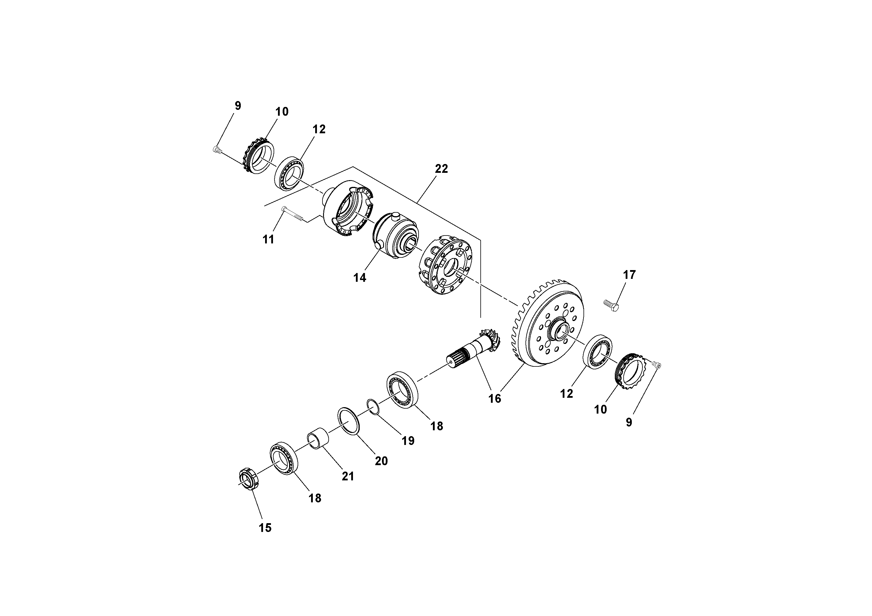 Схема запчастей Volvo SD100D/100F/SD105DX/105F S/N 197389 - - 15341 Мост (ось) 