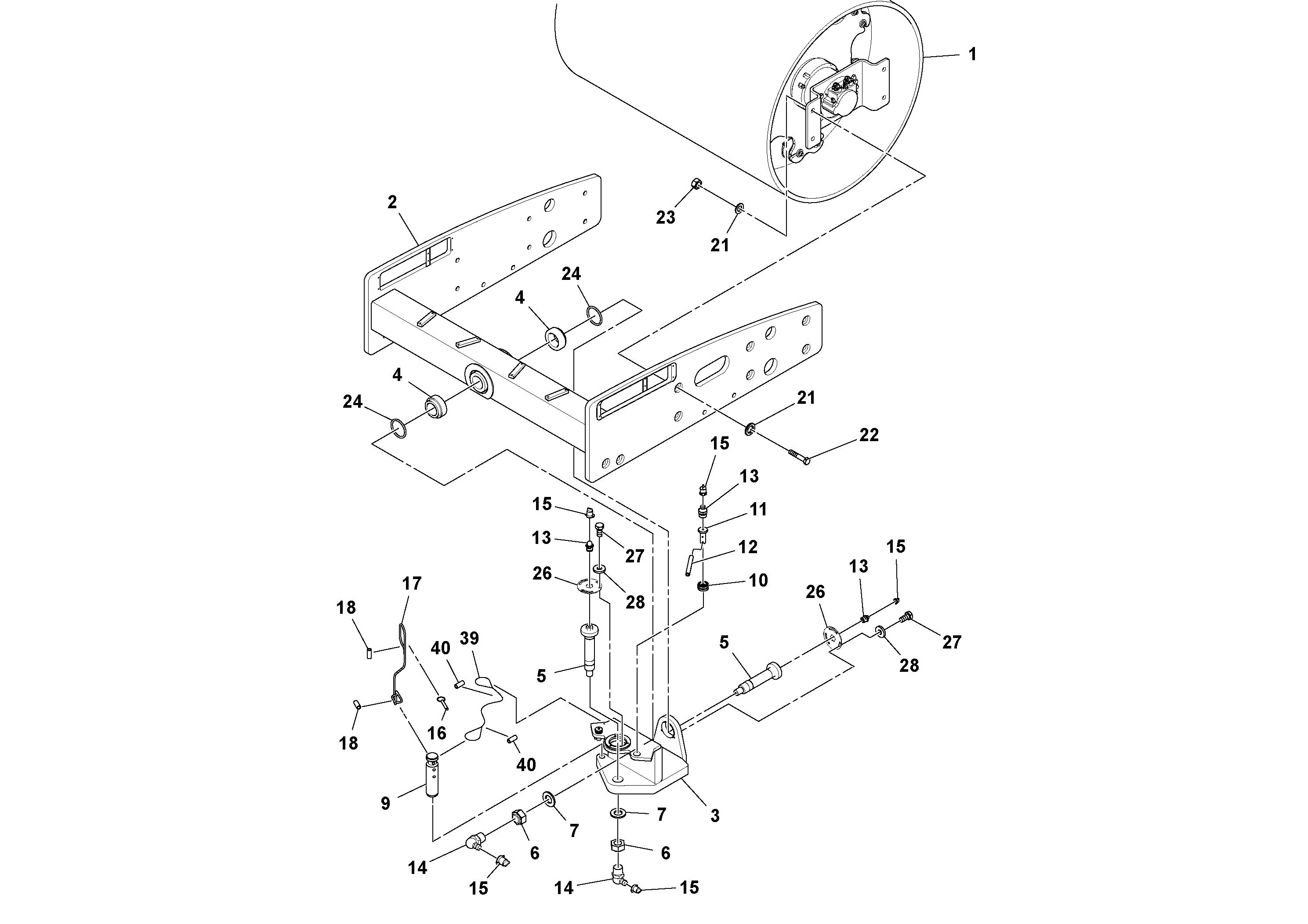 Схема запчастей Volvo SD100D/100F/SD105DX/105F S/N 197389 - - 60702 Front Frame Installation 