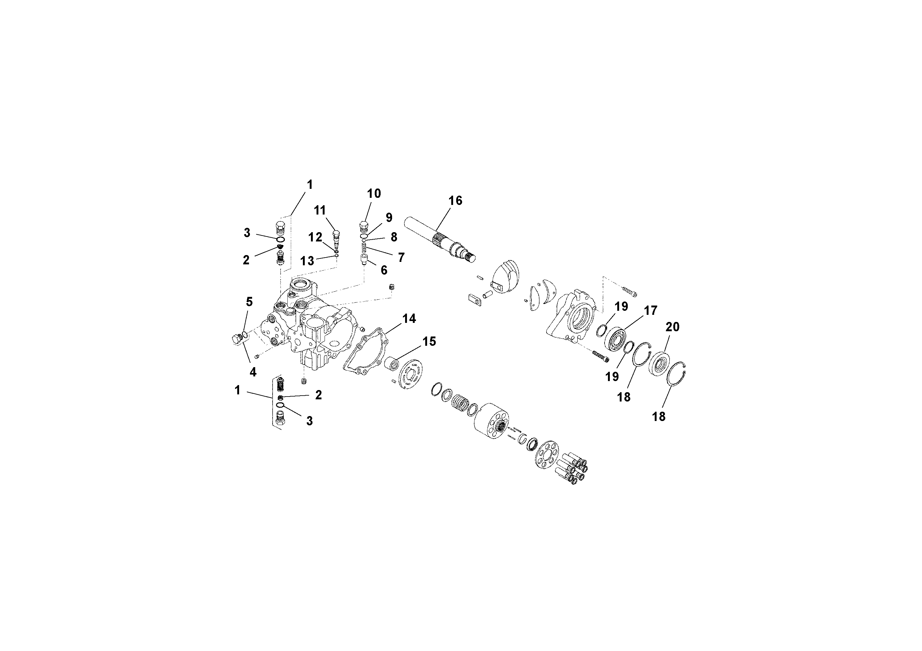 Схема запчастей Volvo SD100D/100F/SD105DX/105F S/N 197389 - - 60716 Vibration Pump 