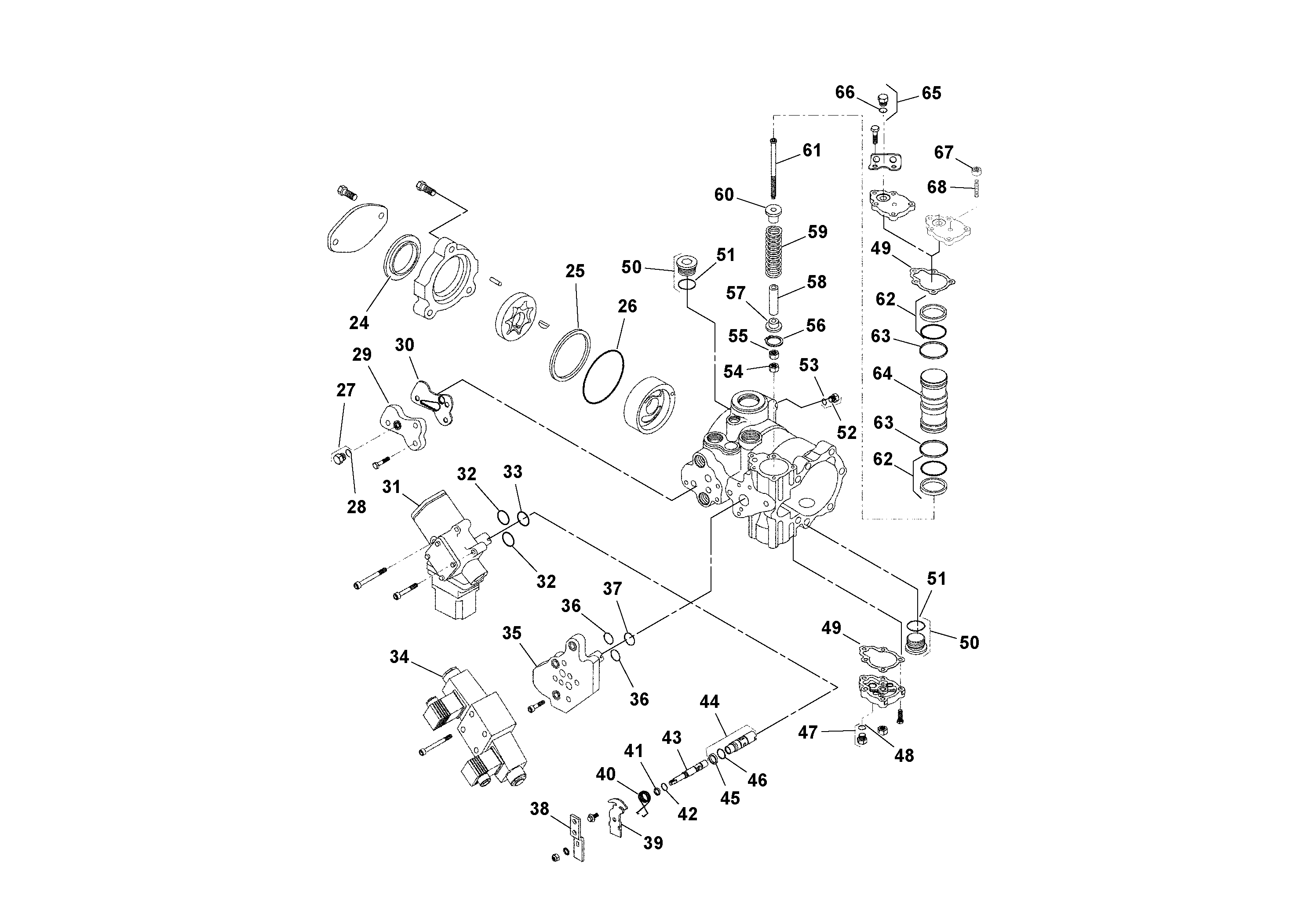 Схема запчастей Volvo SD100D/100F/SD105DX/105F S/N 197389 - - 60717 Vibration Pump 