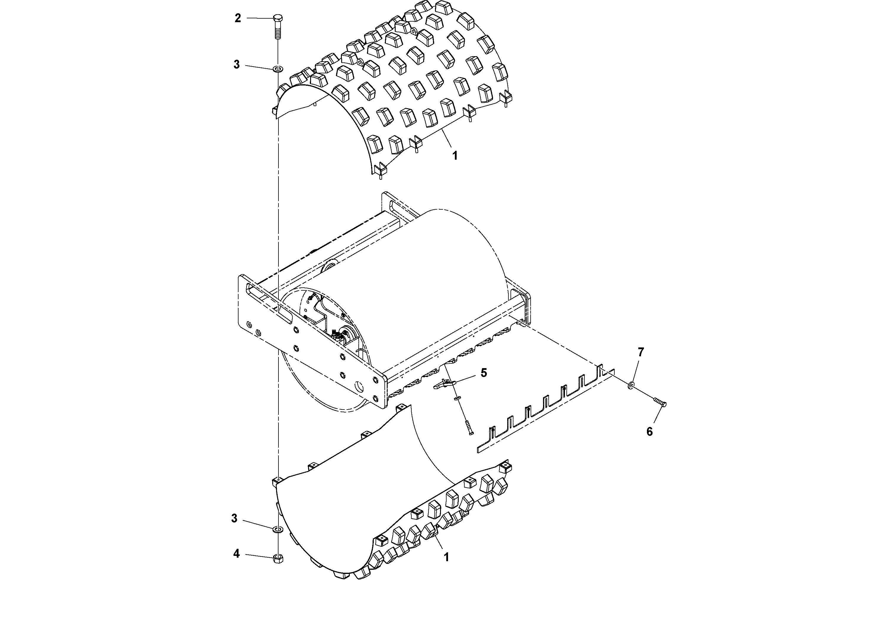 Схема запчастей Volvo SD100D/100F/SD105DX/105F S/N 197389 - - 62345 Bolt-on Shell Installation 