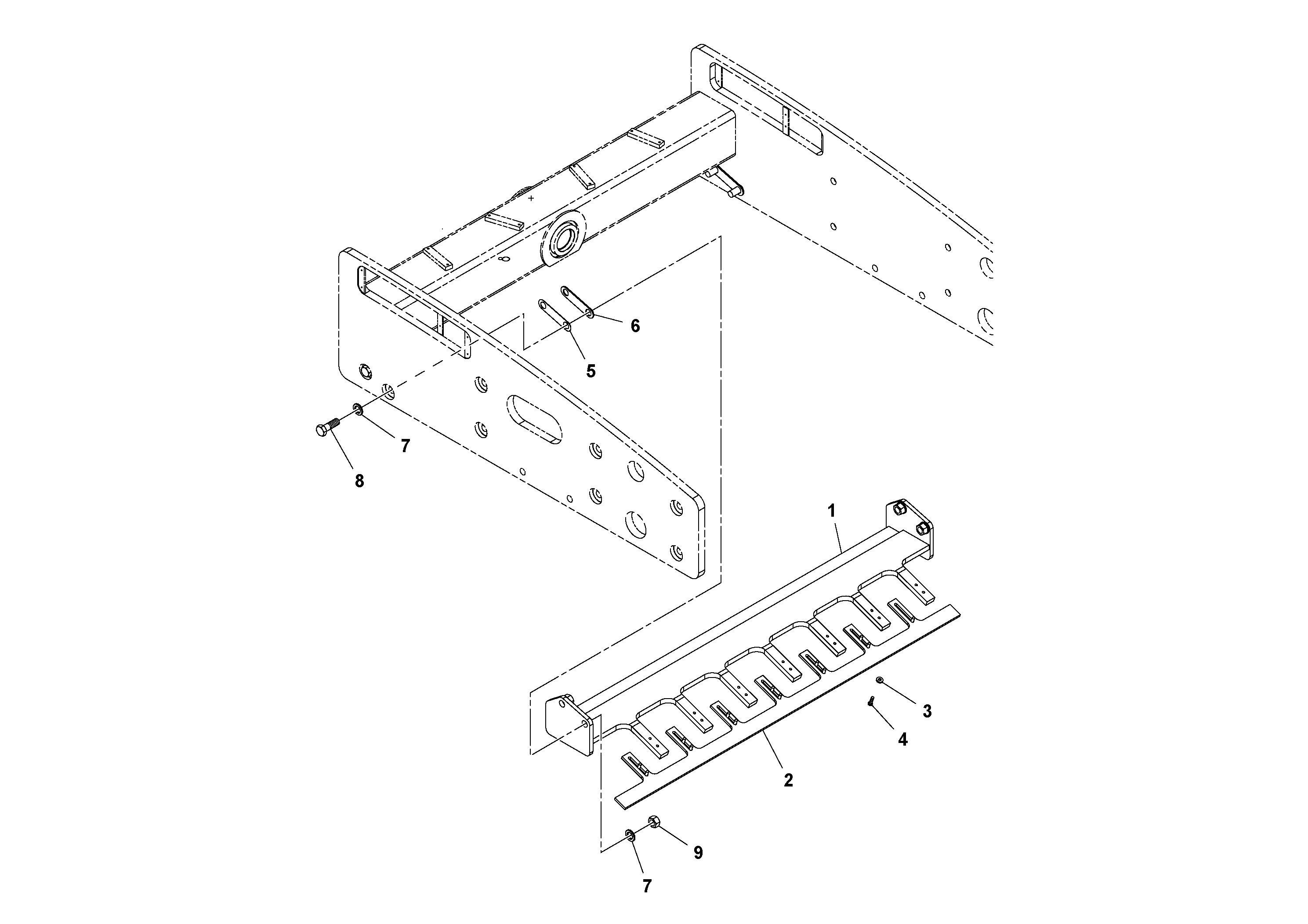 Схема запчастей Volvo SD100D/100F/SD105DX/105F S/N 197389 - - 66991 Inside Scraper Installation 