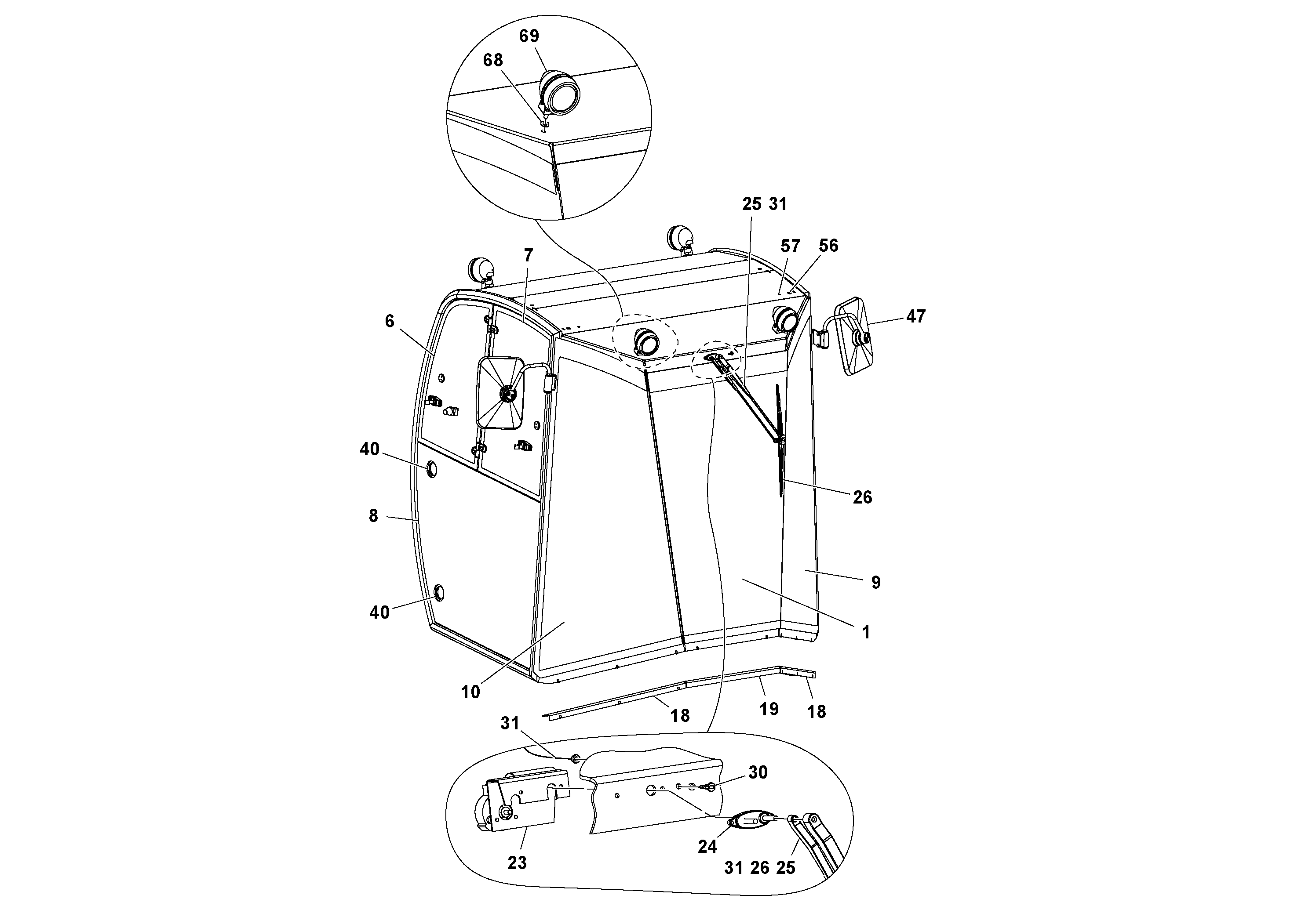 Схема запчастей Volvo SD122 S/N 195942 - - 53588 Cab Assembly 