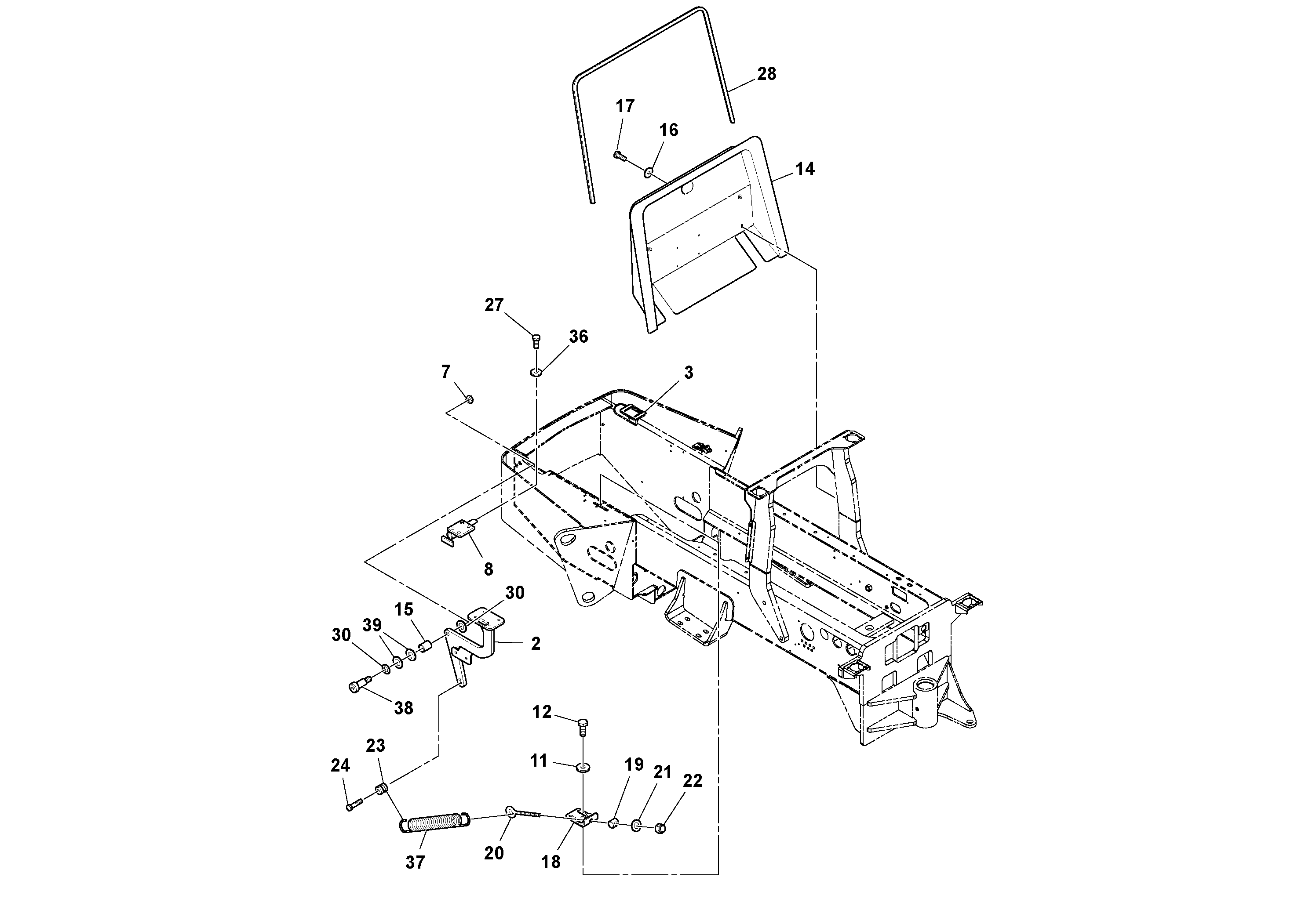 Схема запчастей Volvo SD122 S/N 195942 - - 98235 Hood Installation 