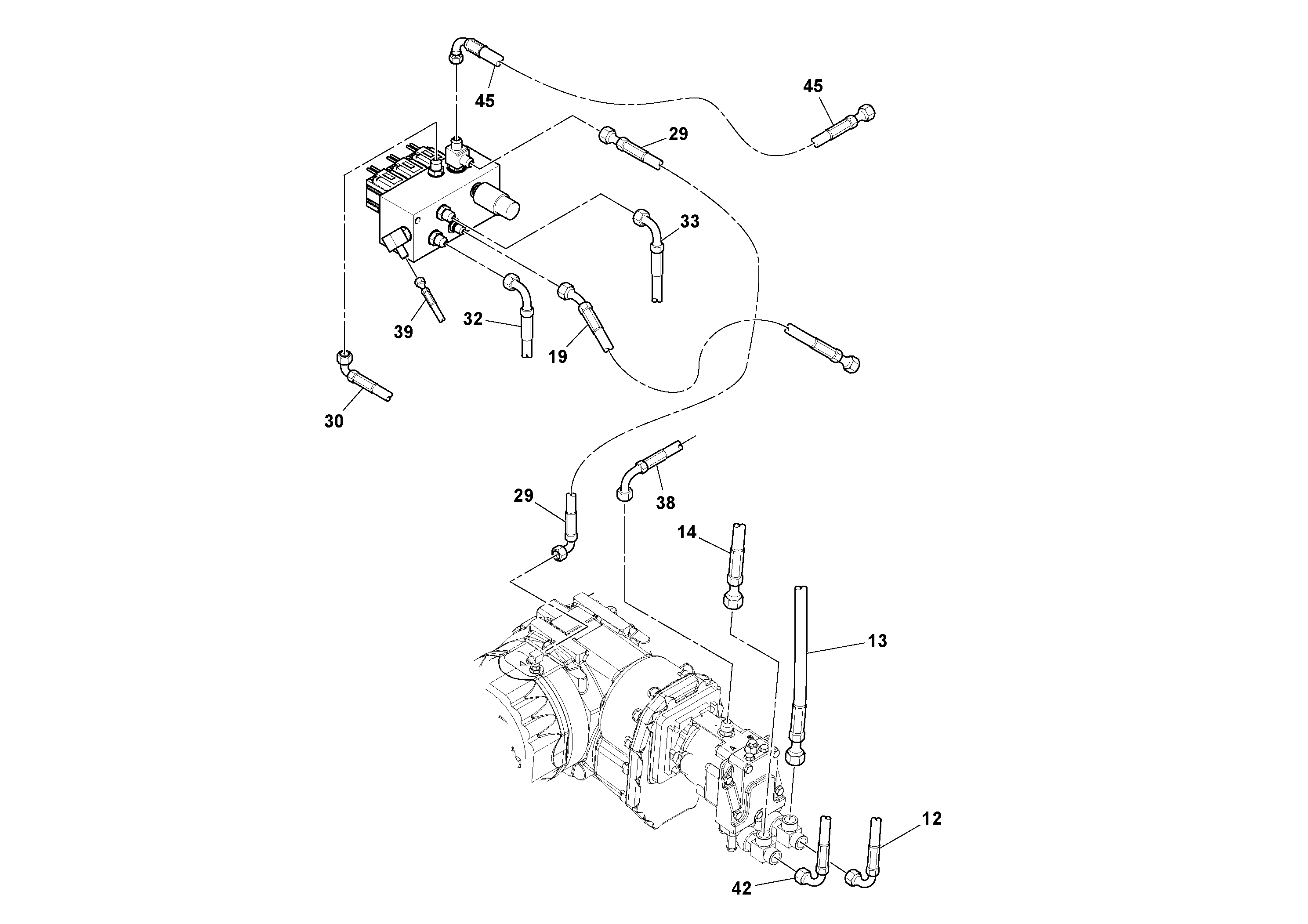 Схема запчастей Volvo SD122 S/N 195942 - - 59328 Rear Frame Hoses Installation 